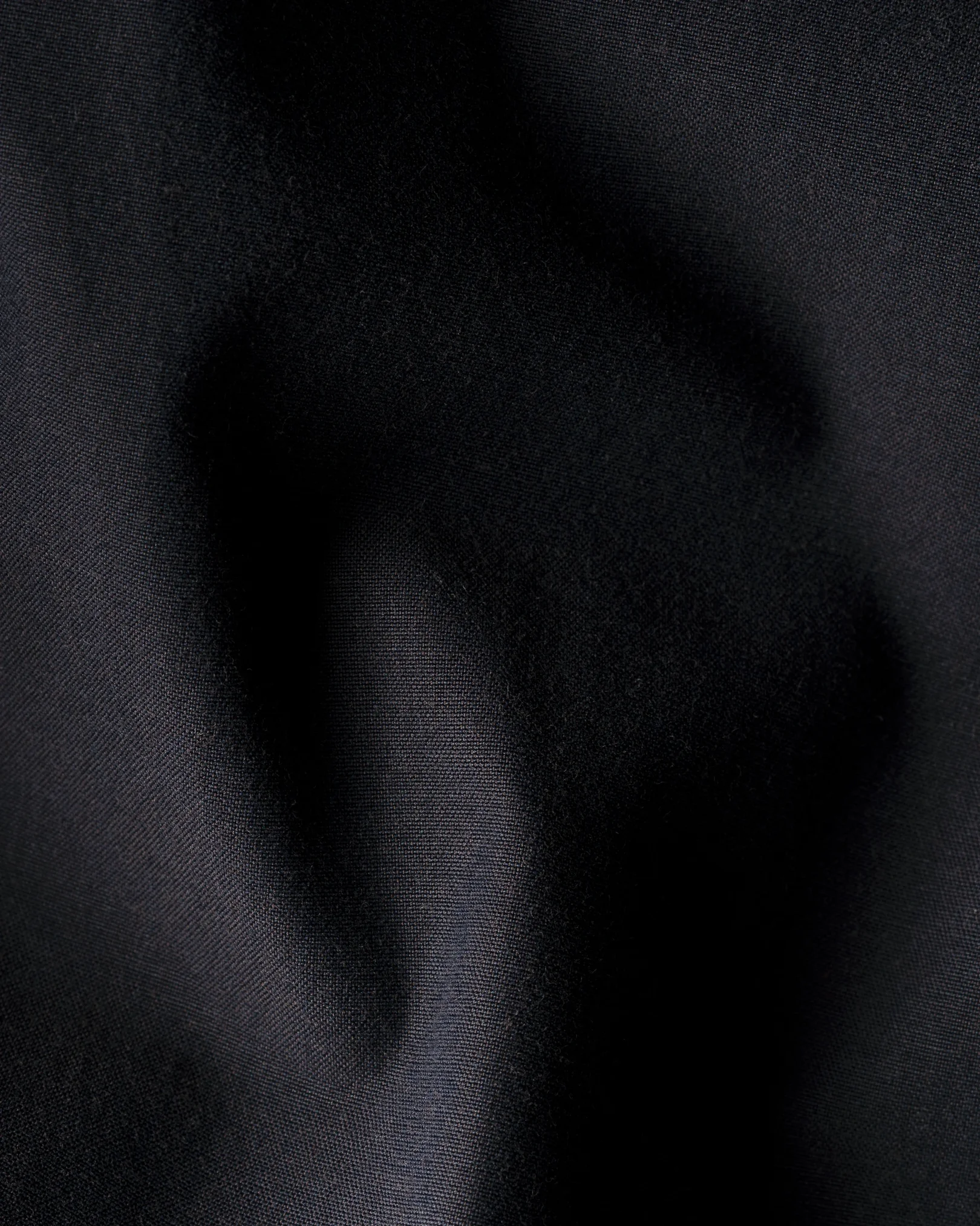Eton - navy blue solid peached poplin shirt