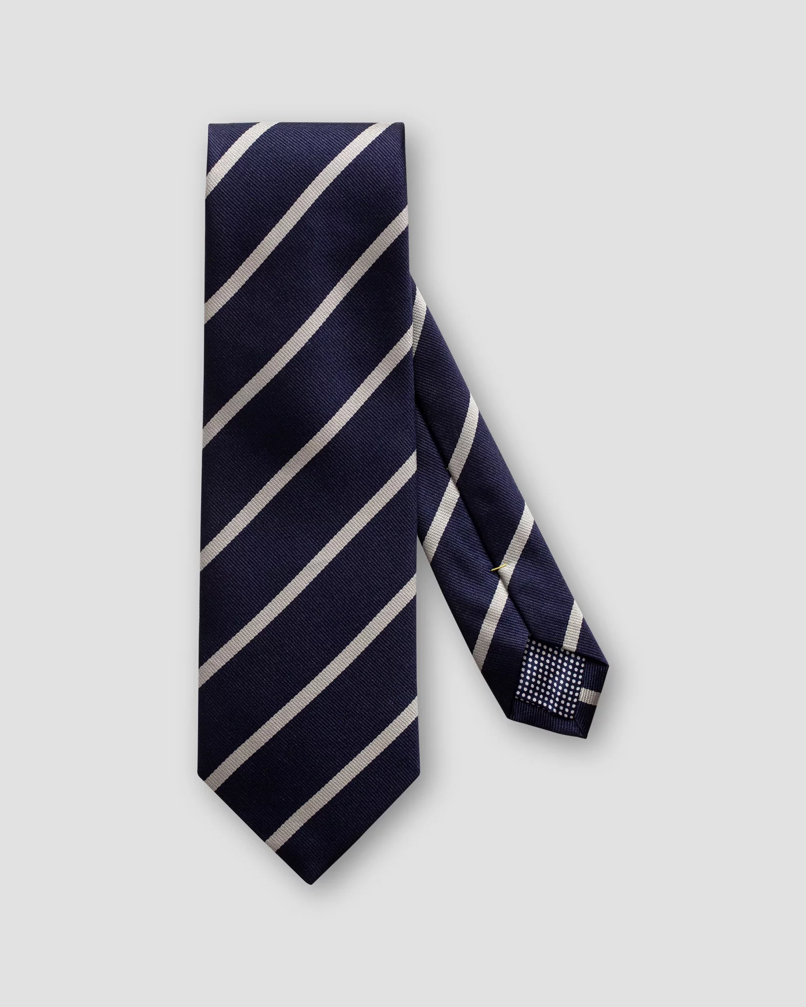 Eton - navy white striped silk tie