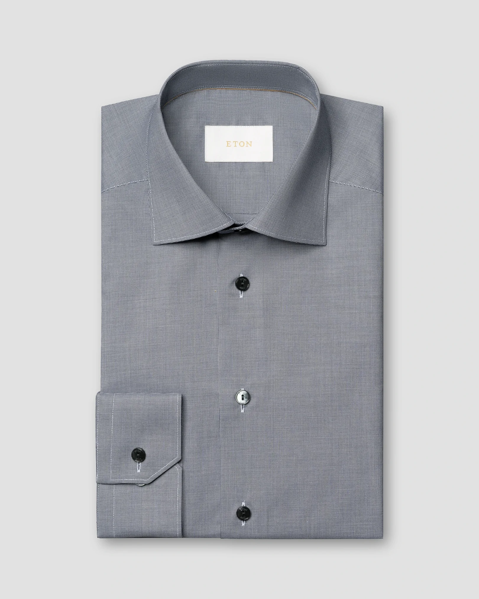 Eton - navy blue check supima 120 shirt