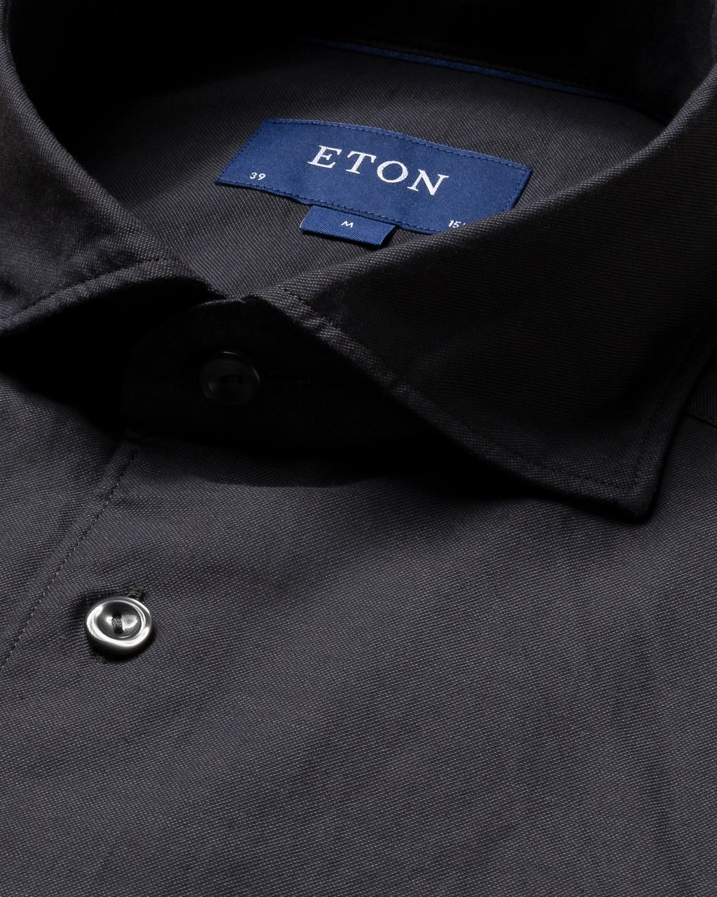 Eton - black cotton silk twill shirt