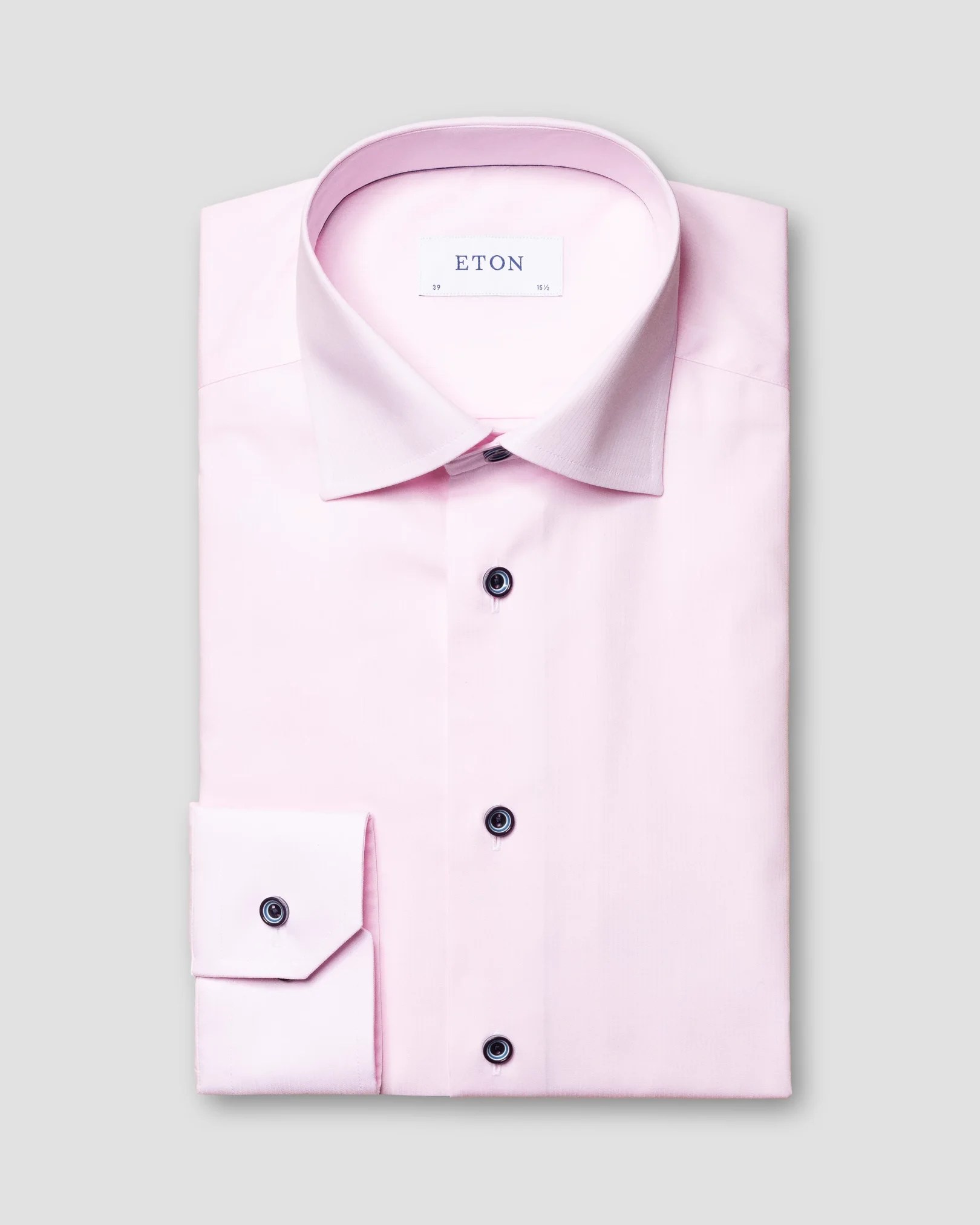 Eton - pink twill shirt cut away collar