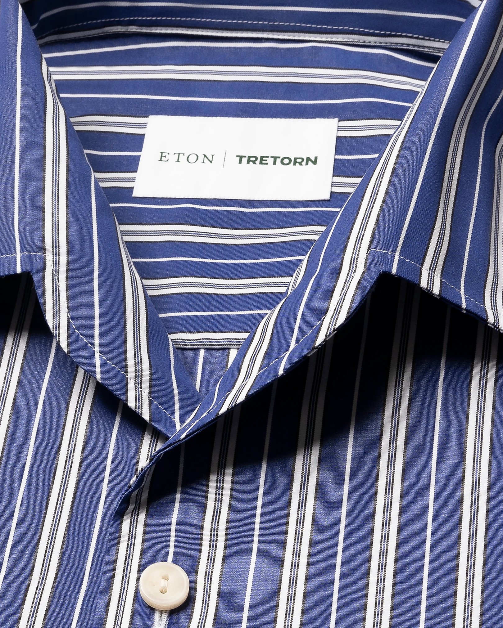 Eton - Eton x Tretorn gestreiftes Hemd mit einteiligem Kragen