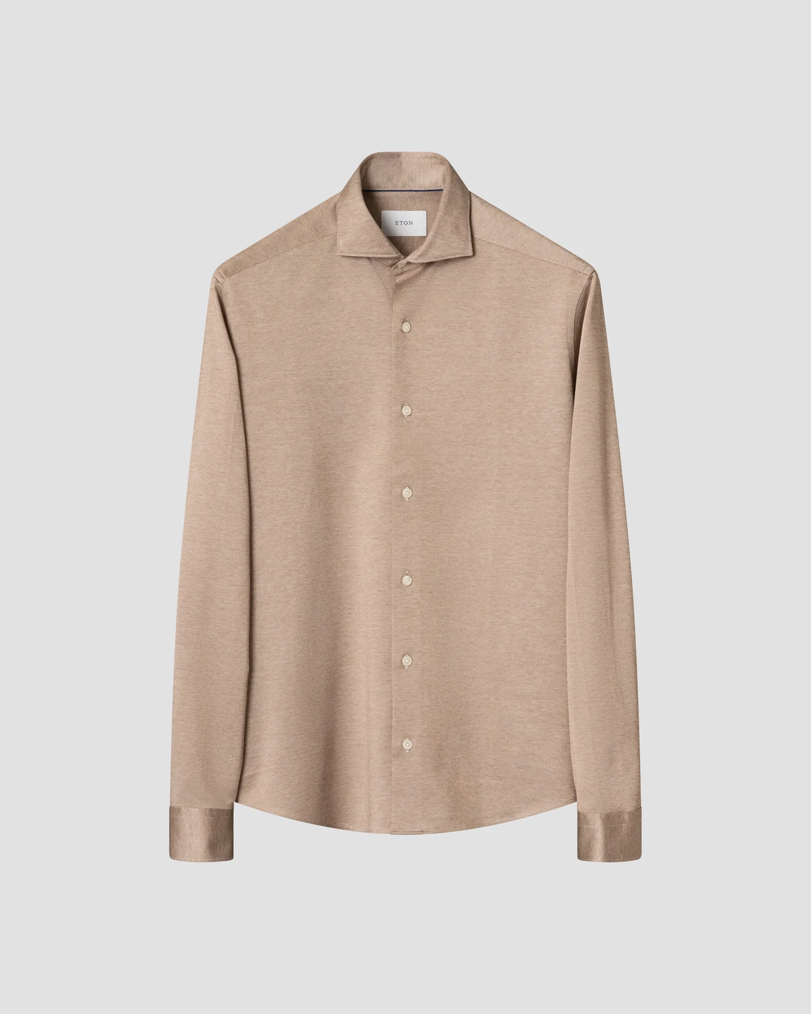 Eton - brown filo di scozia knit shirt