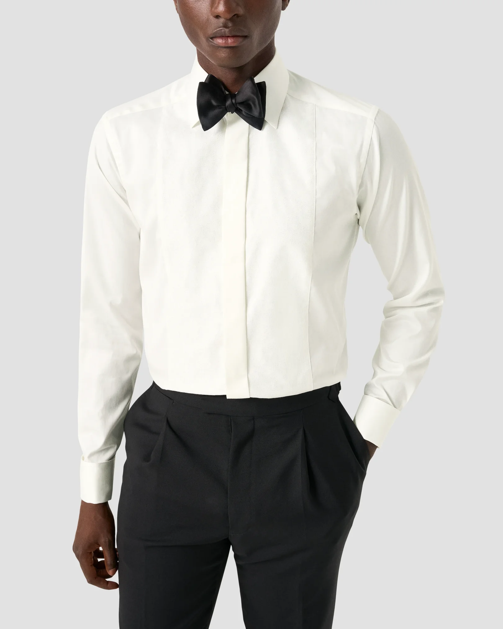 Eton - lurex paisley bib evening shirt