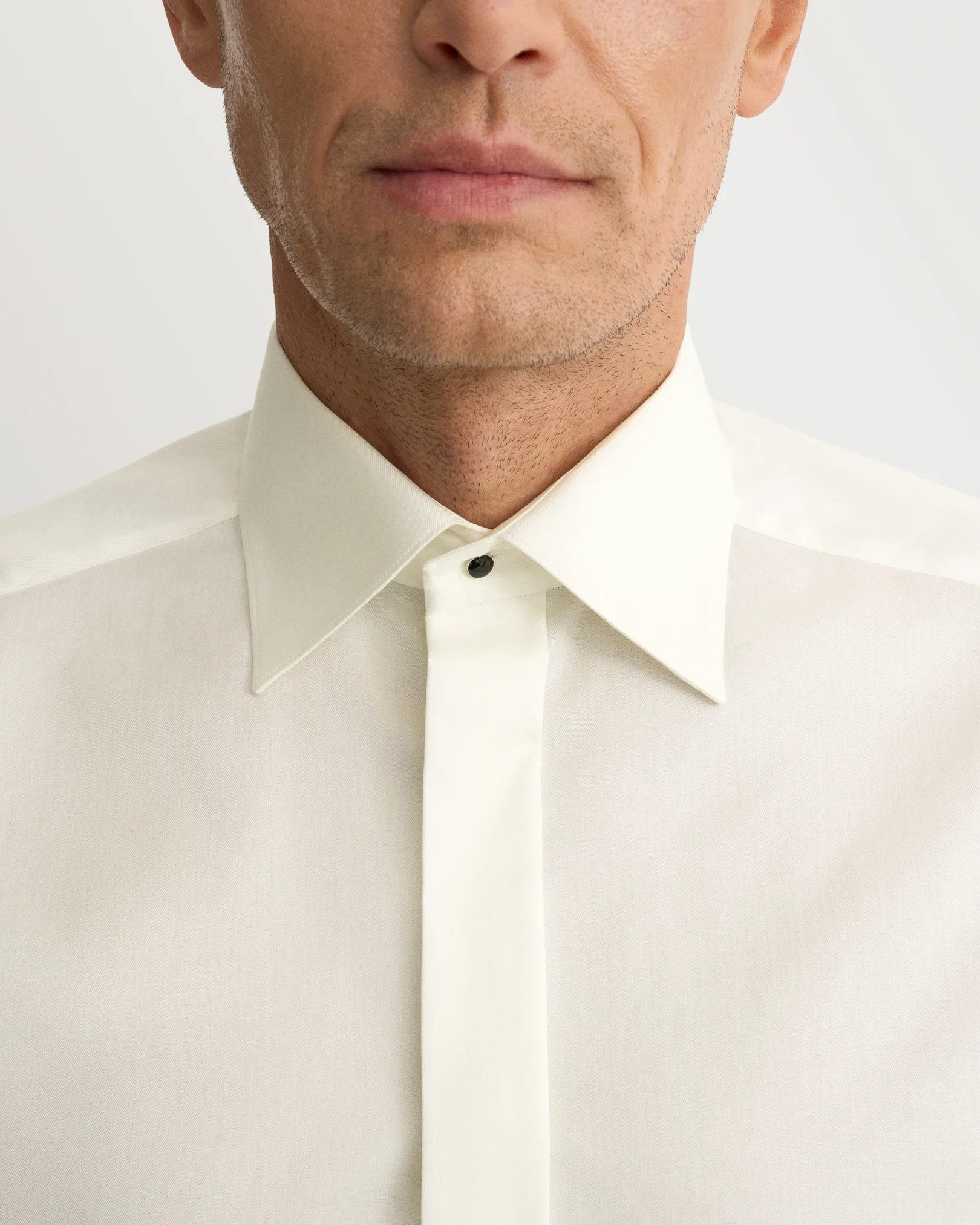 Eton - white fly front signature twill shirt