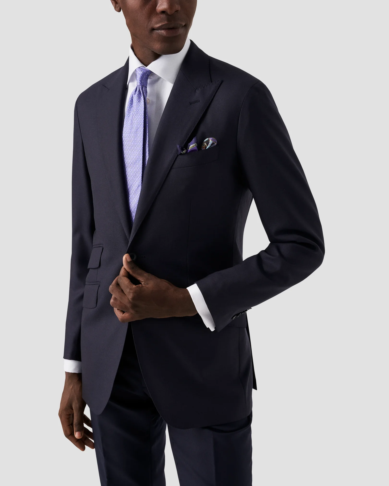 Eton - white textured twill shirt we2