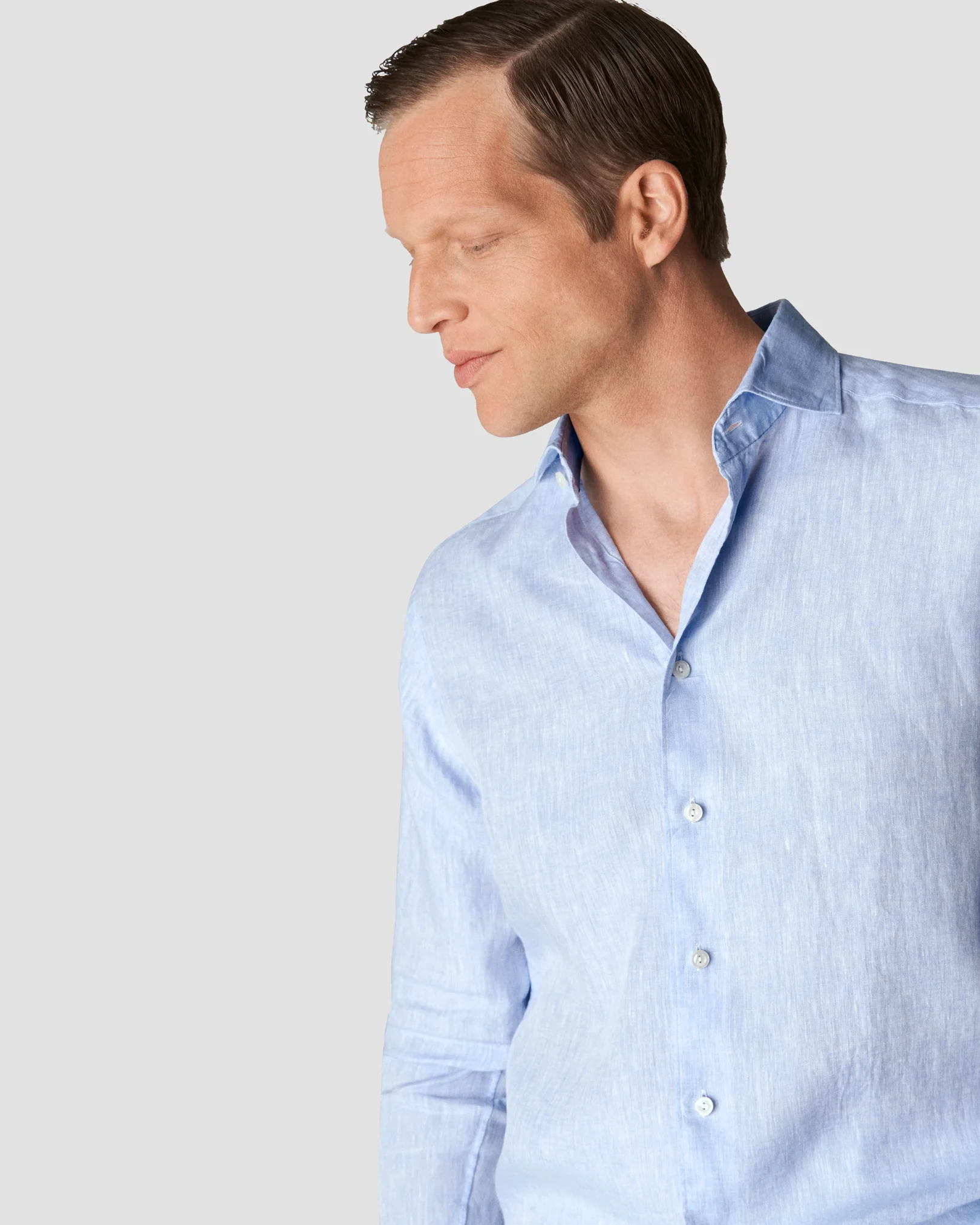 Light Blue Linen Shirt - Eton
