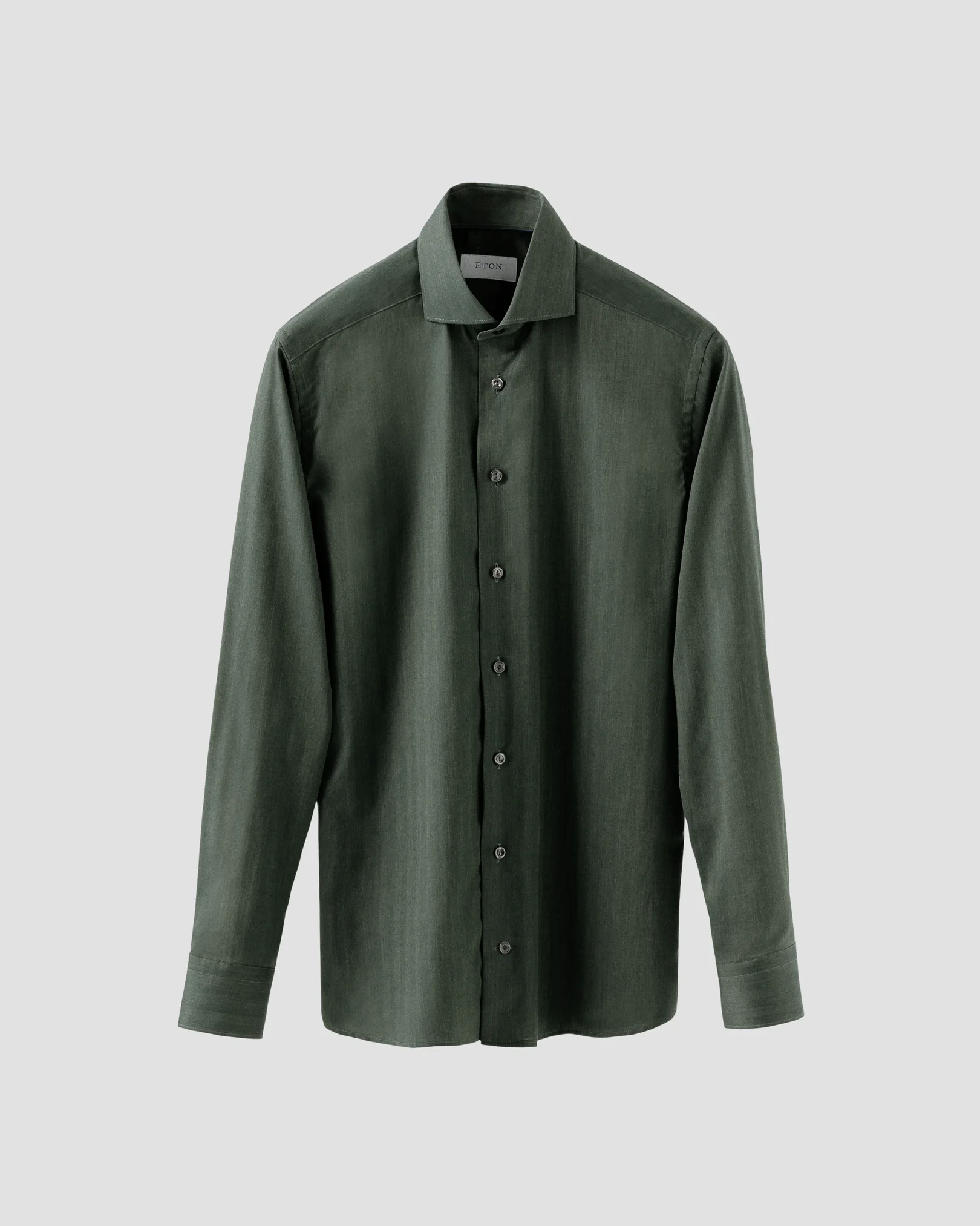 Eton - dark green wrinkle free flanell shirt