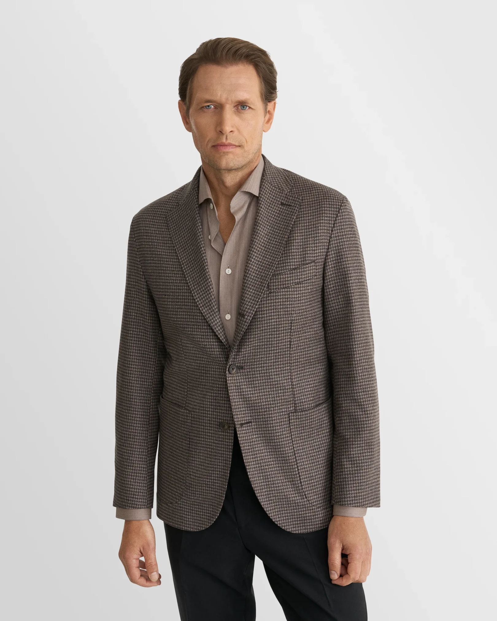 Eton - beige solid merino shirt