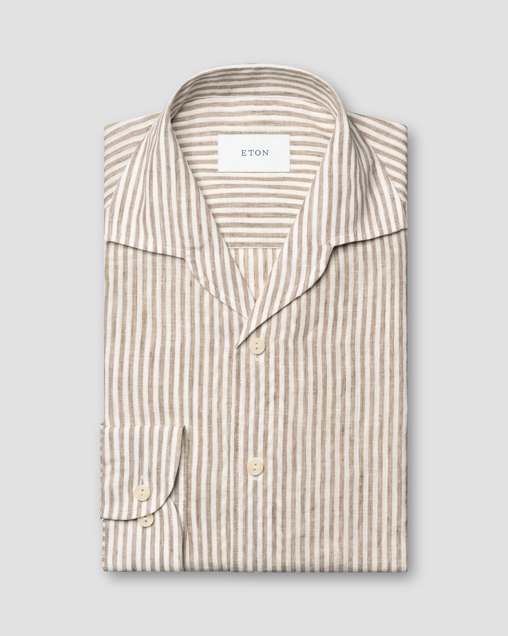 Eton - beige striped linen shirt