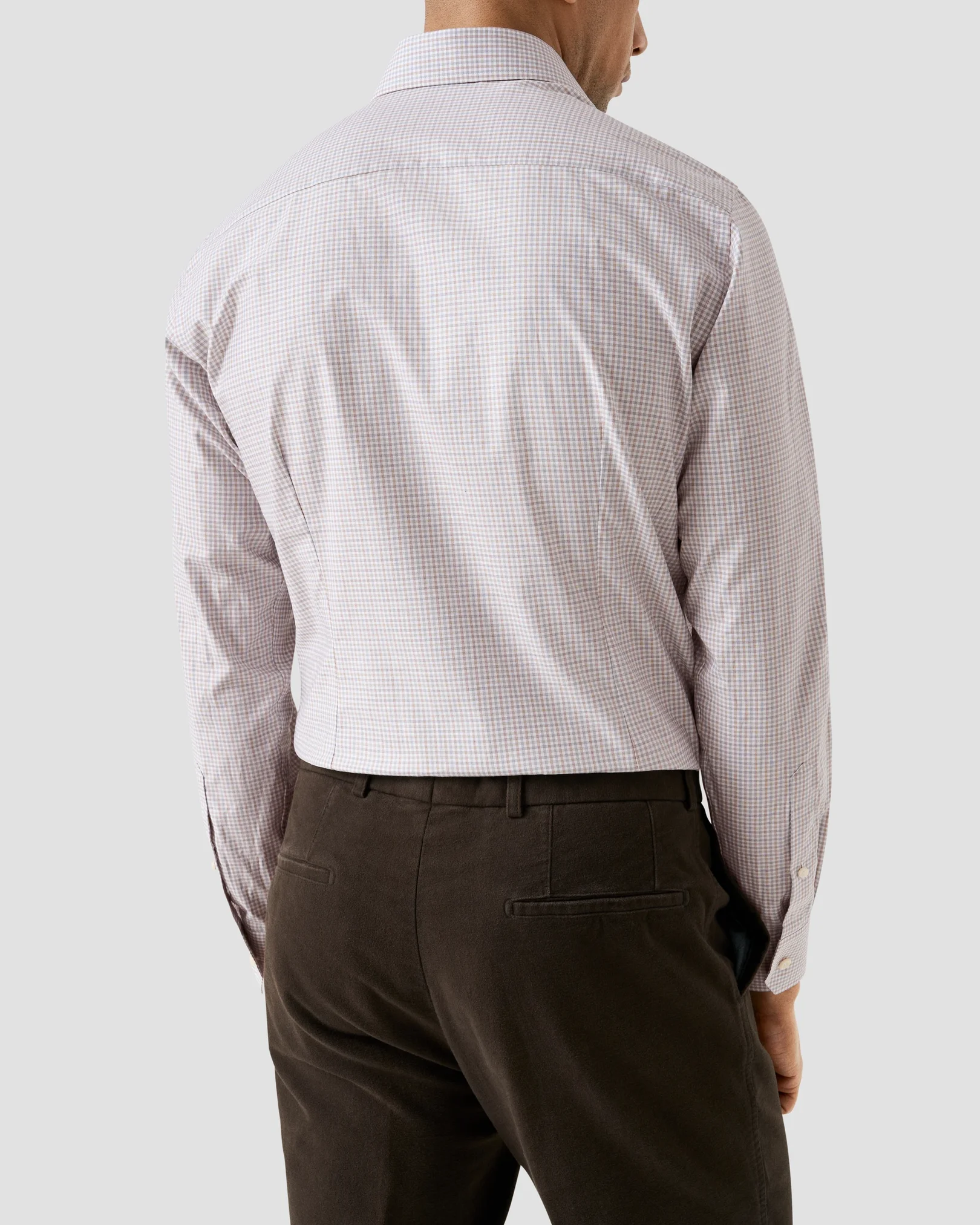 Eton - micro check twill shirt cutaway collar