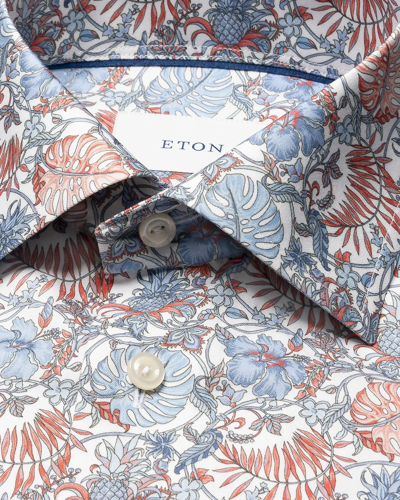 Eton - red floral signature twill shirt