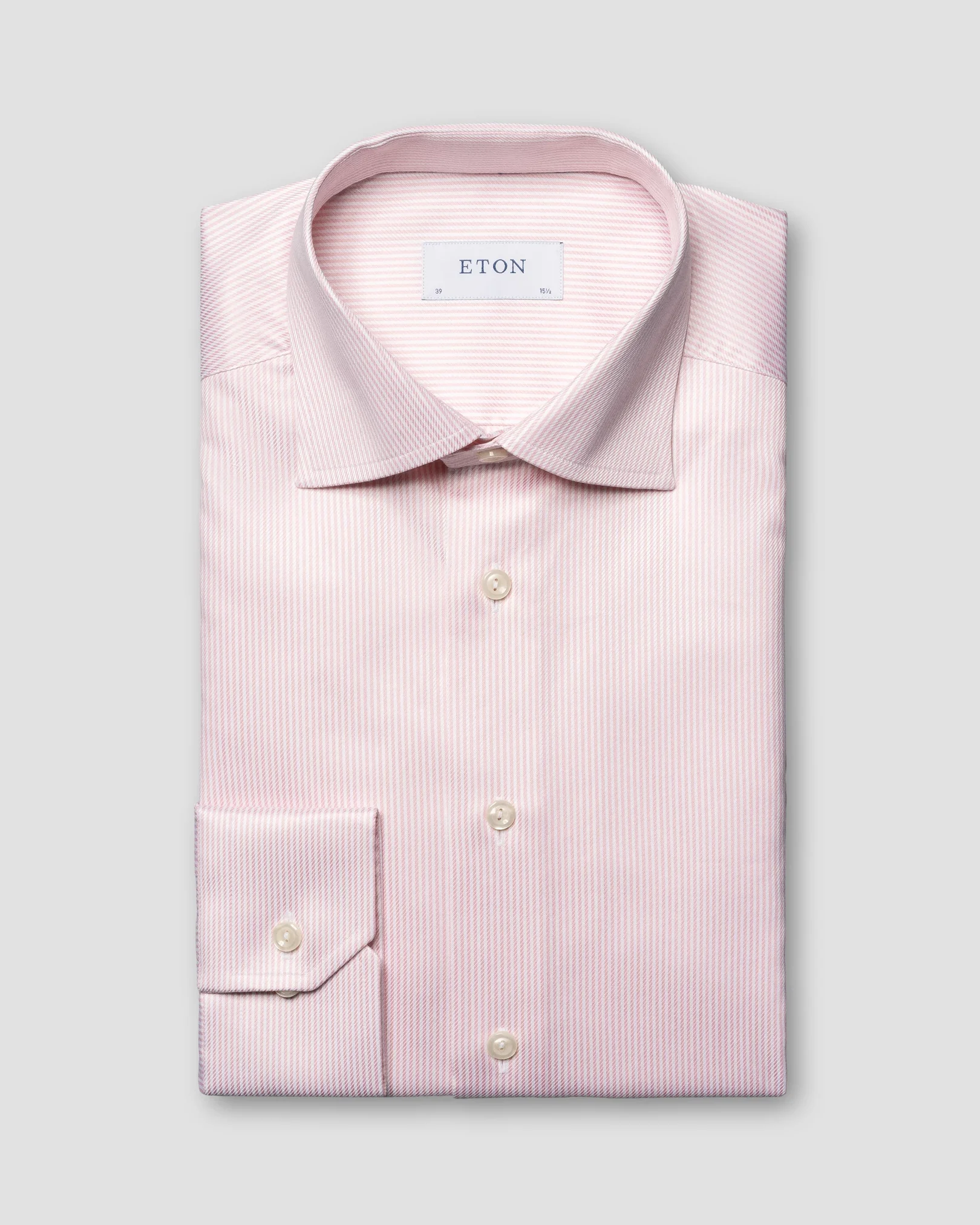 Eton - striped pink twill shirt