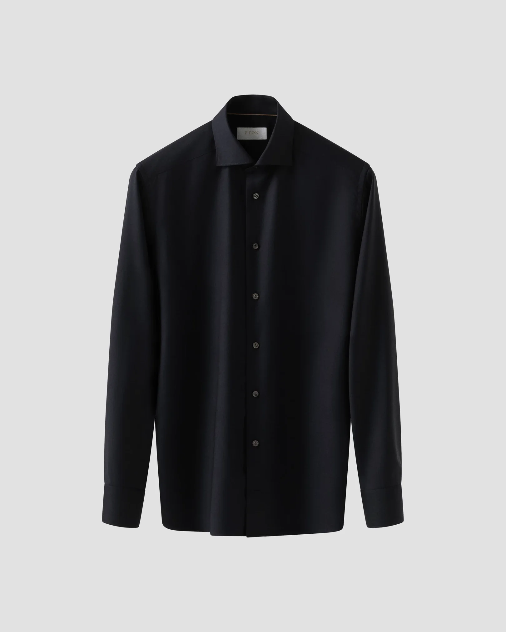 Eton - navy blue solid merino cashmere shirt