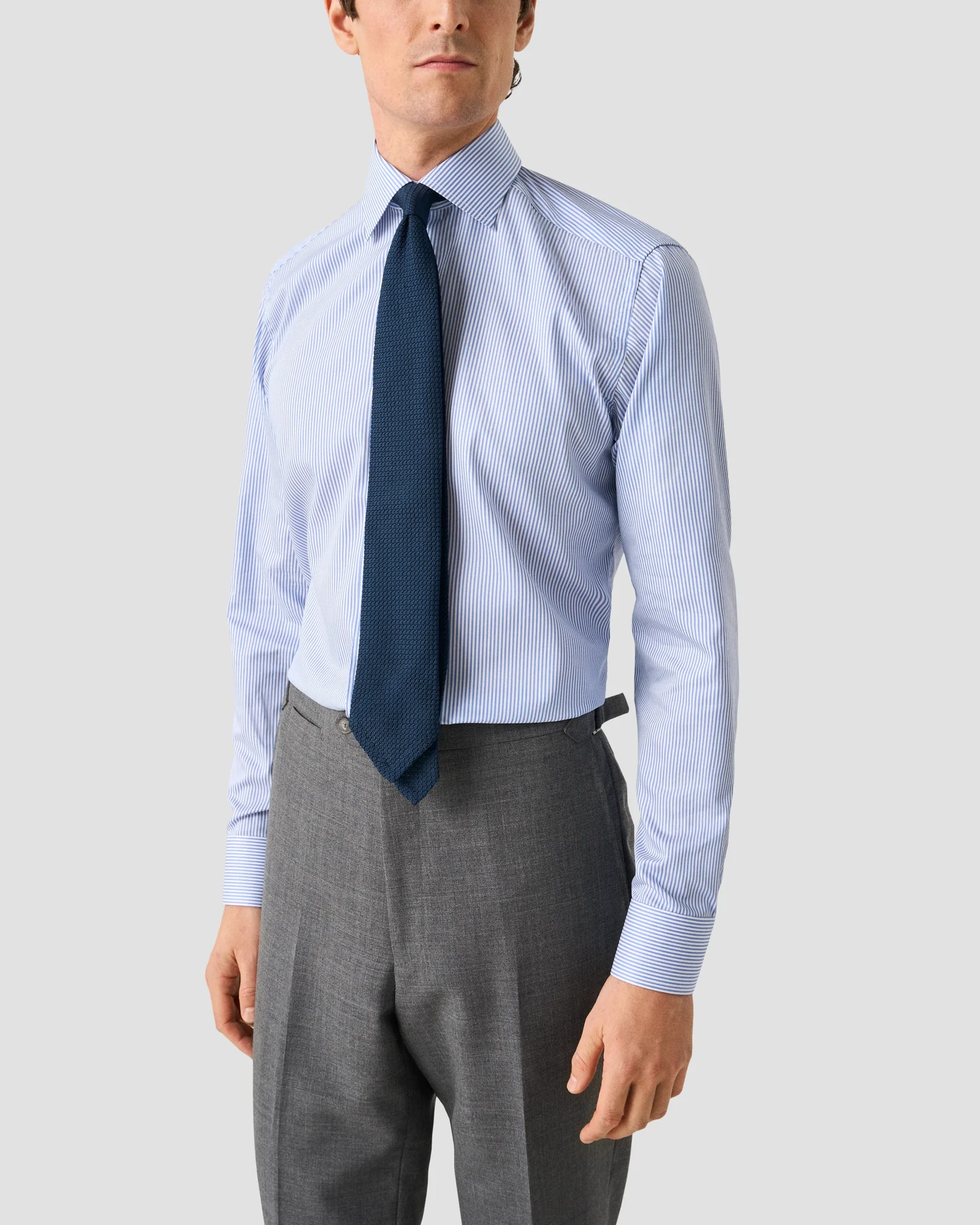 Eton - mid blue mens shirt business