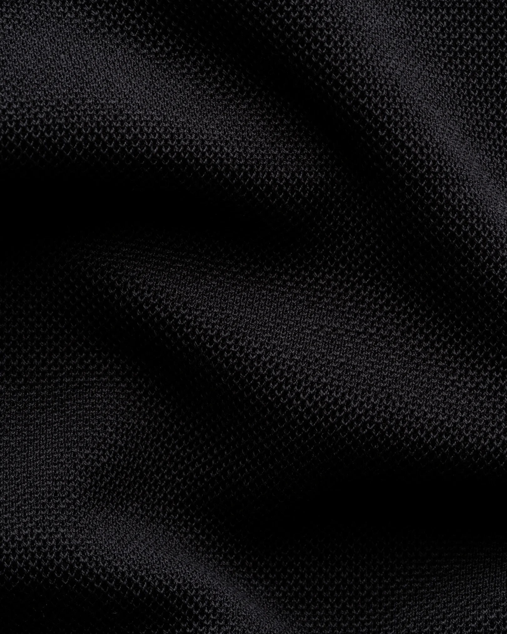 Eton - navy blue self rib cotton polo shirt