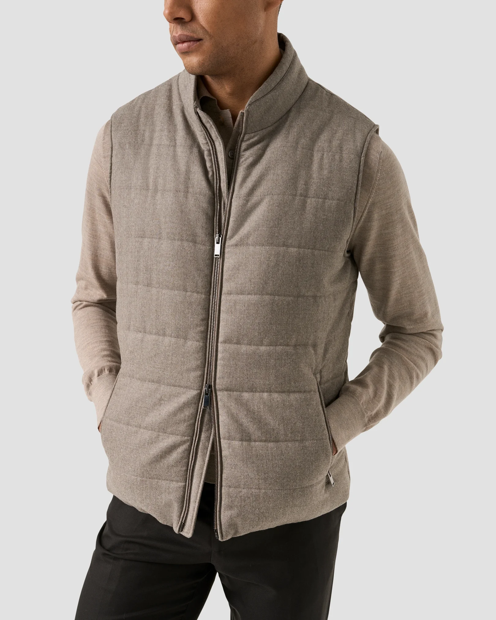 Eton - Wool Flannel Zip Vest