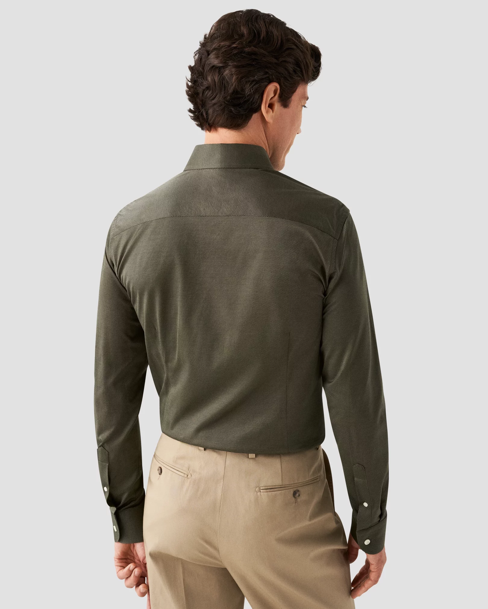 Dark Green Filo di Scozia Knitted Shirt - Eton