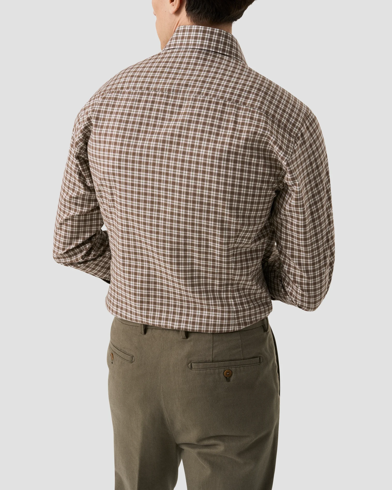 Eton - check signature flannel shirt wide spread