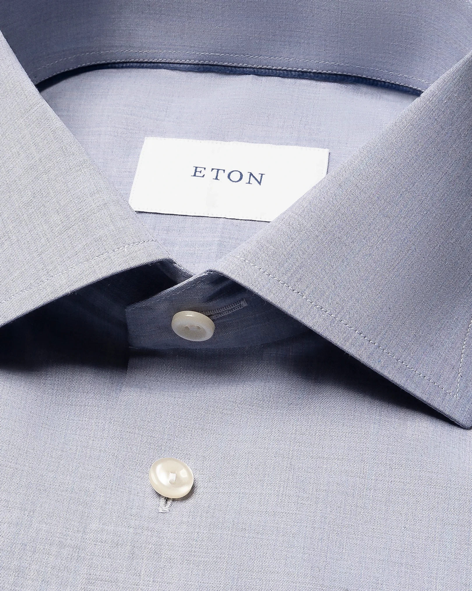 Eton - dark blue solid fine twill shirt