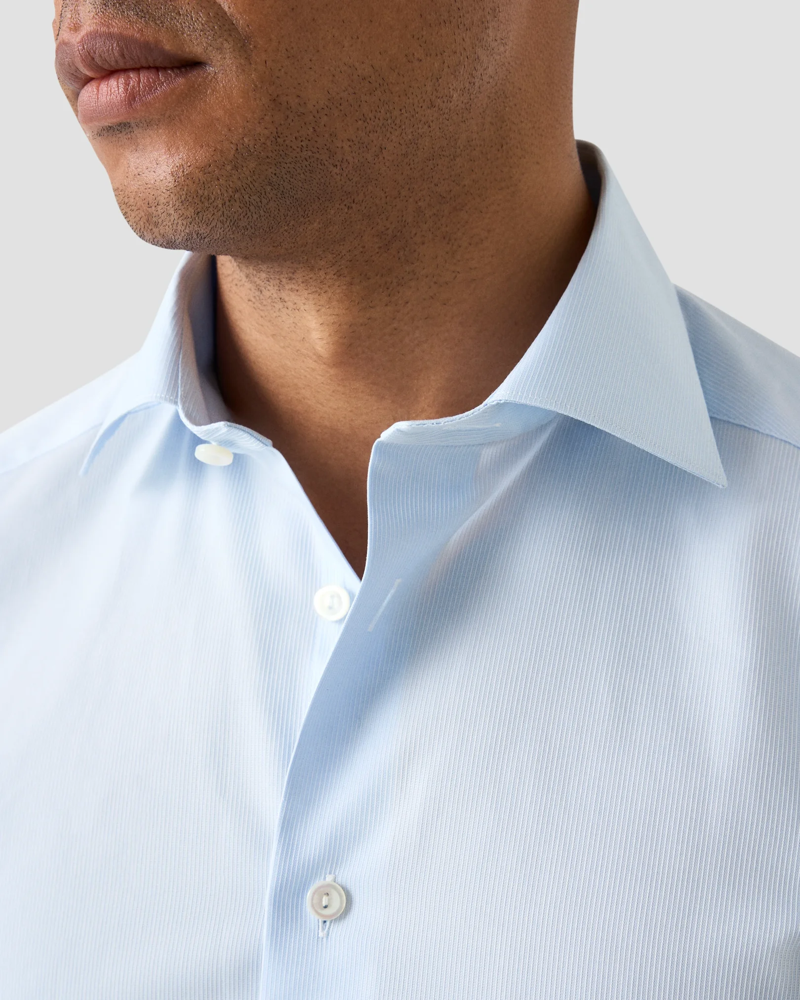 Eton - light blue semi solid elevated pique 260