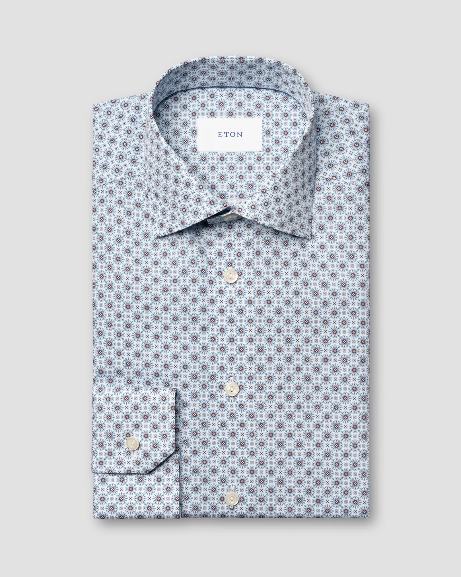 Eton - Geometric Print Signature Twill Shirt
