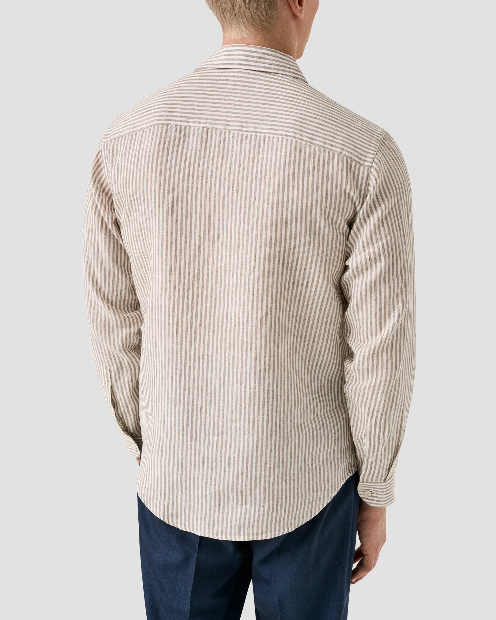 Eton - beige striped linen shirt