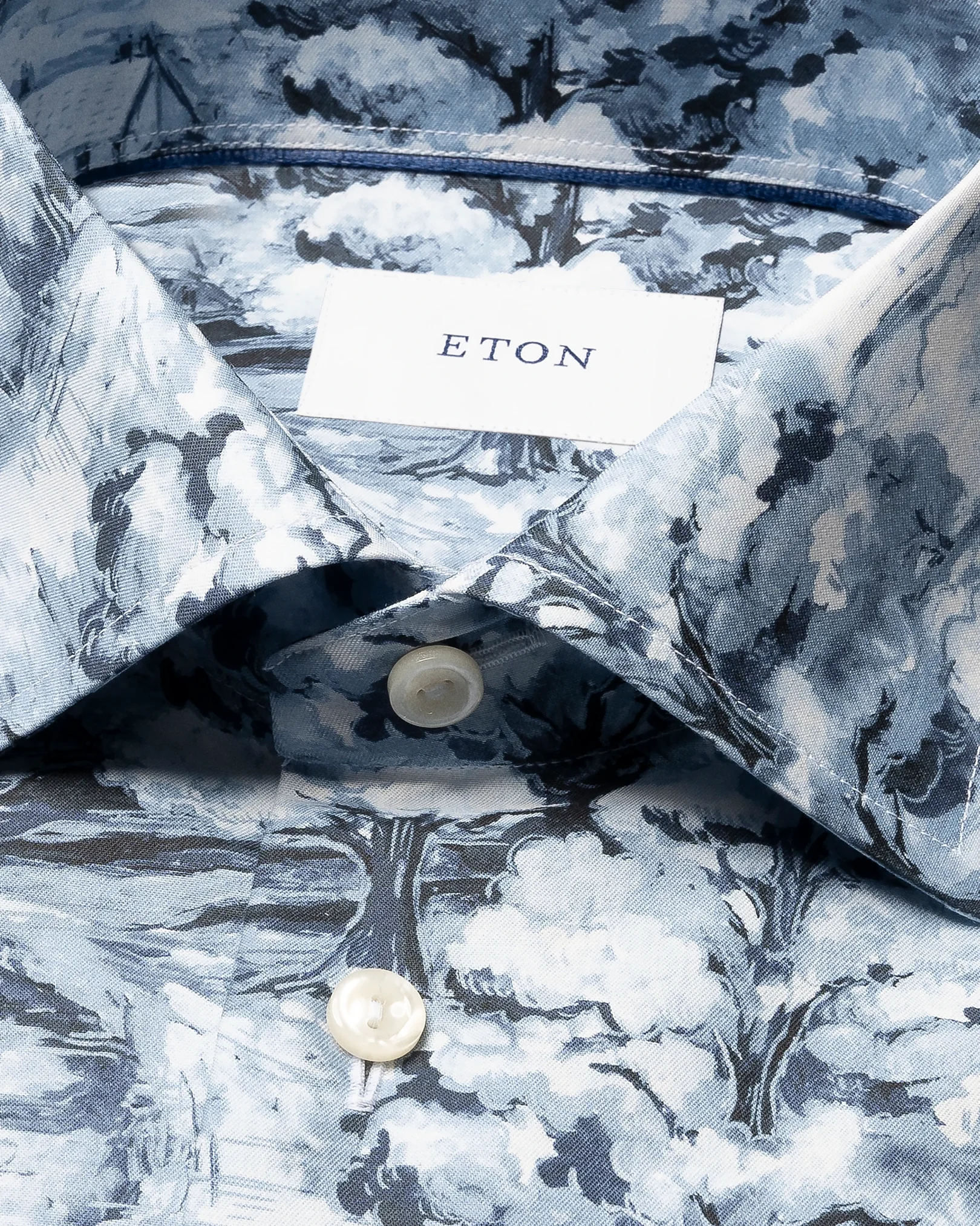 Eton - handpainted motif twill shirt