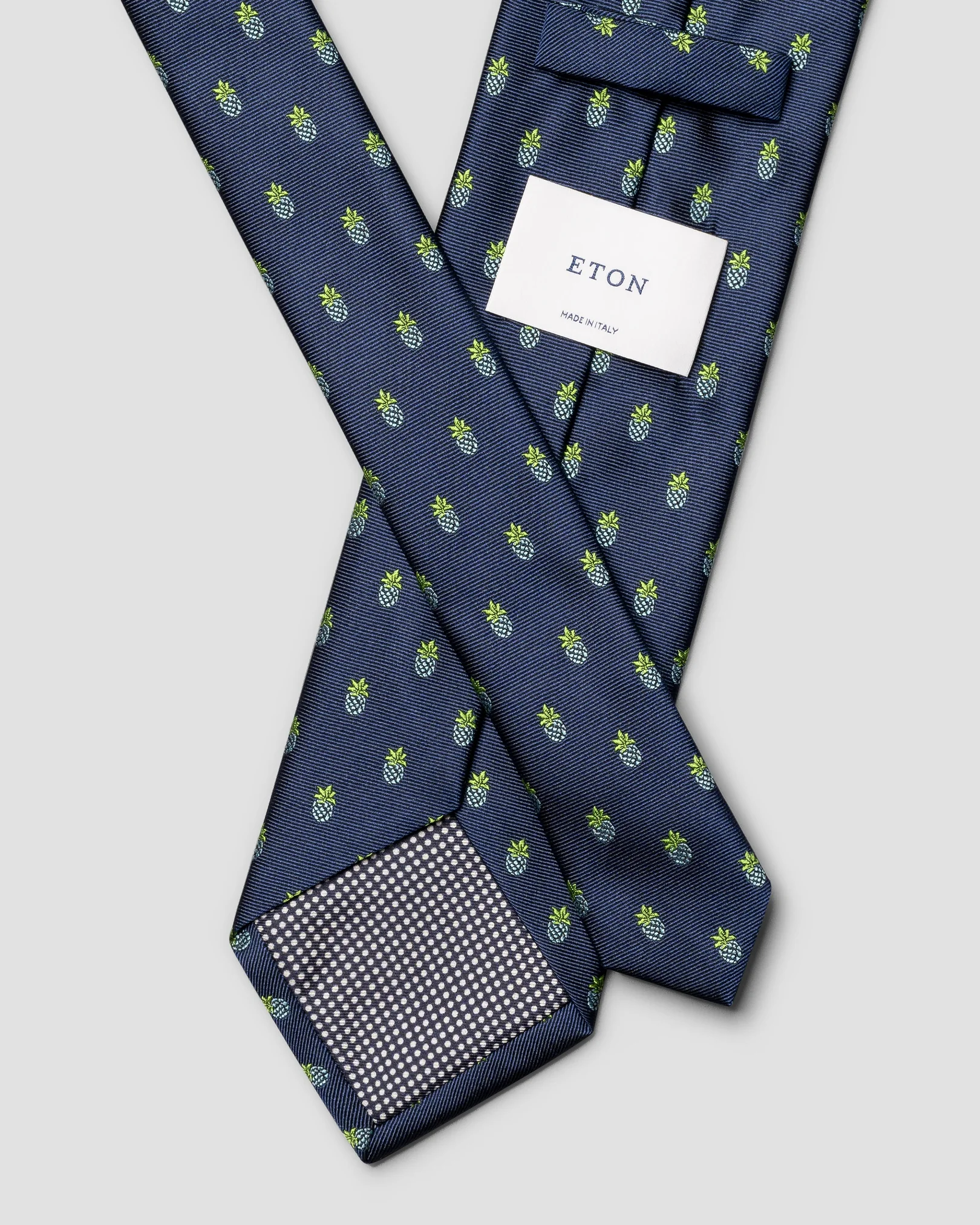 Eton - navy blue pineapple woven silk tie