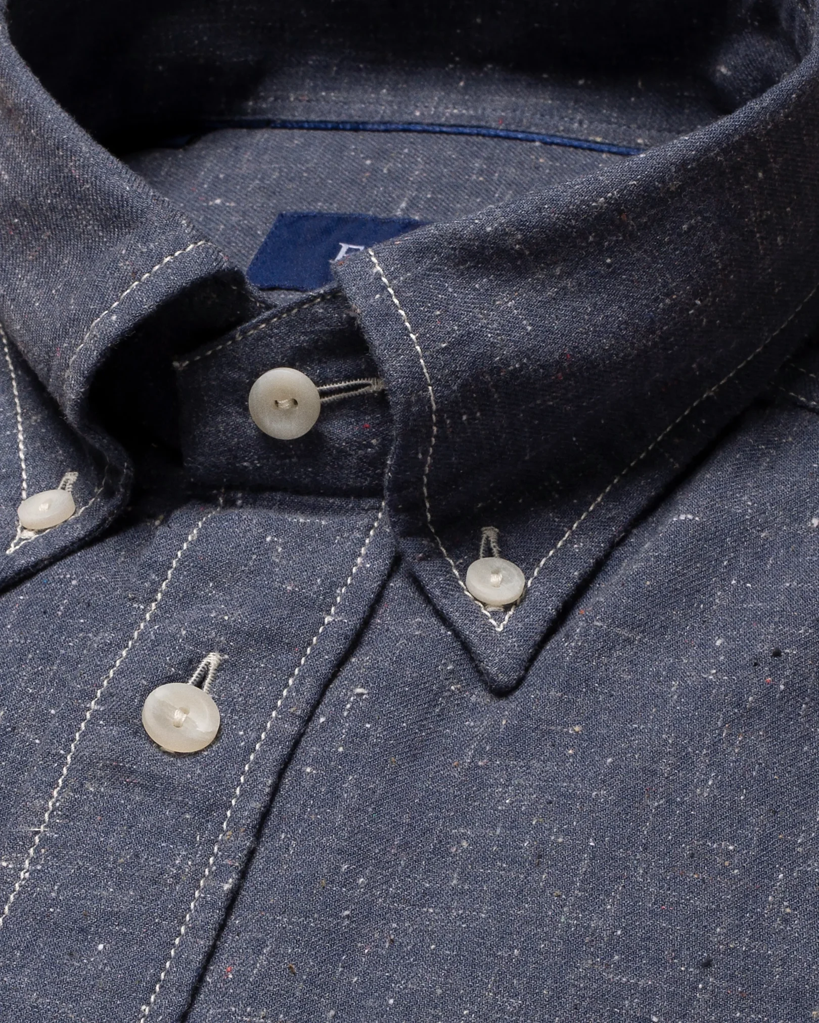 Navy Blue Recycled Cotton Shirt - Eton
