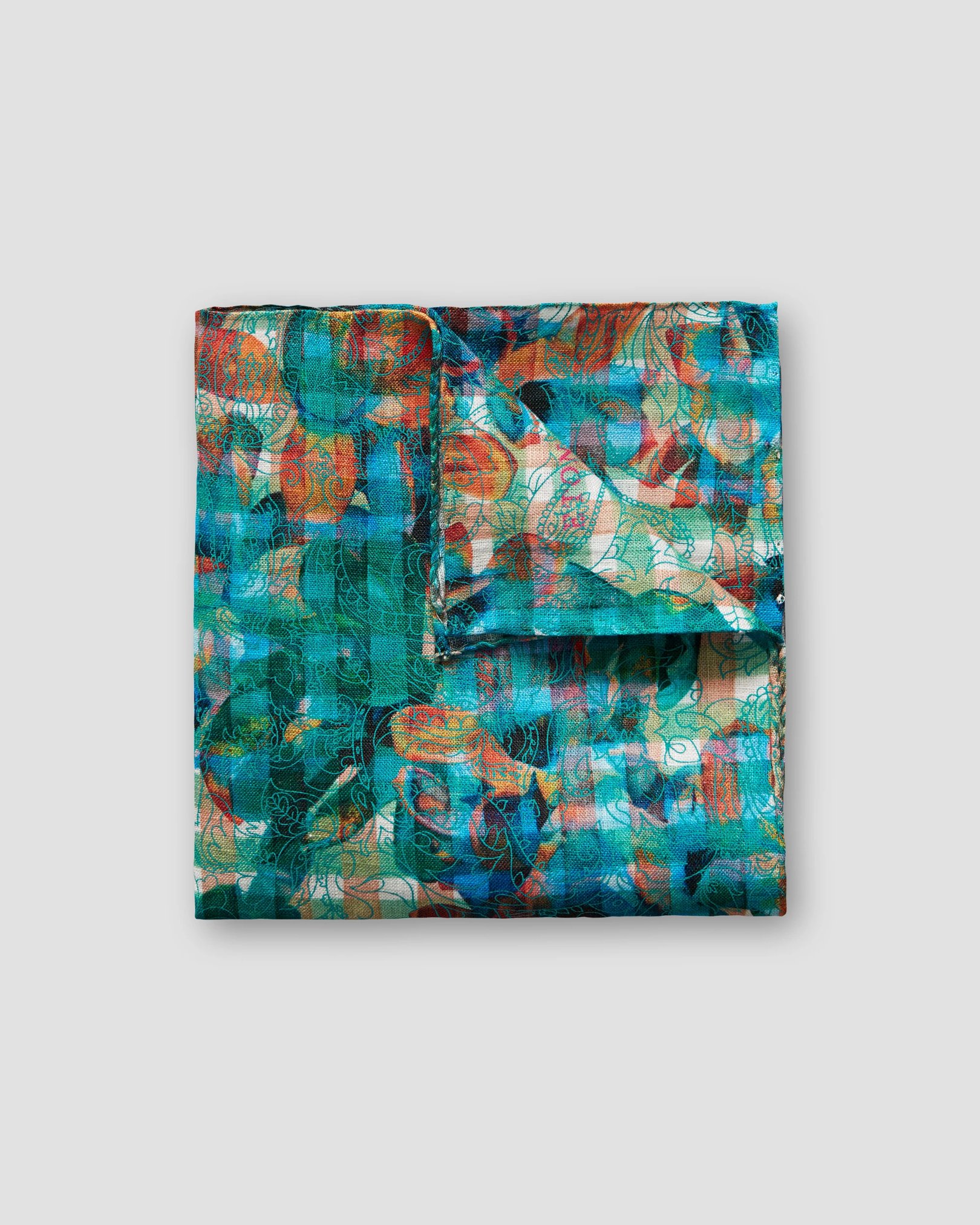 Eton - Green linen pocket square