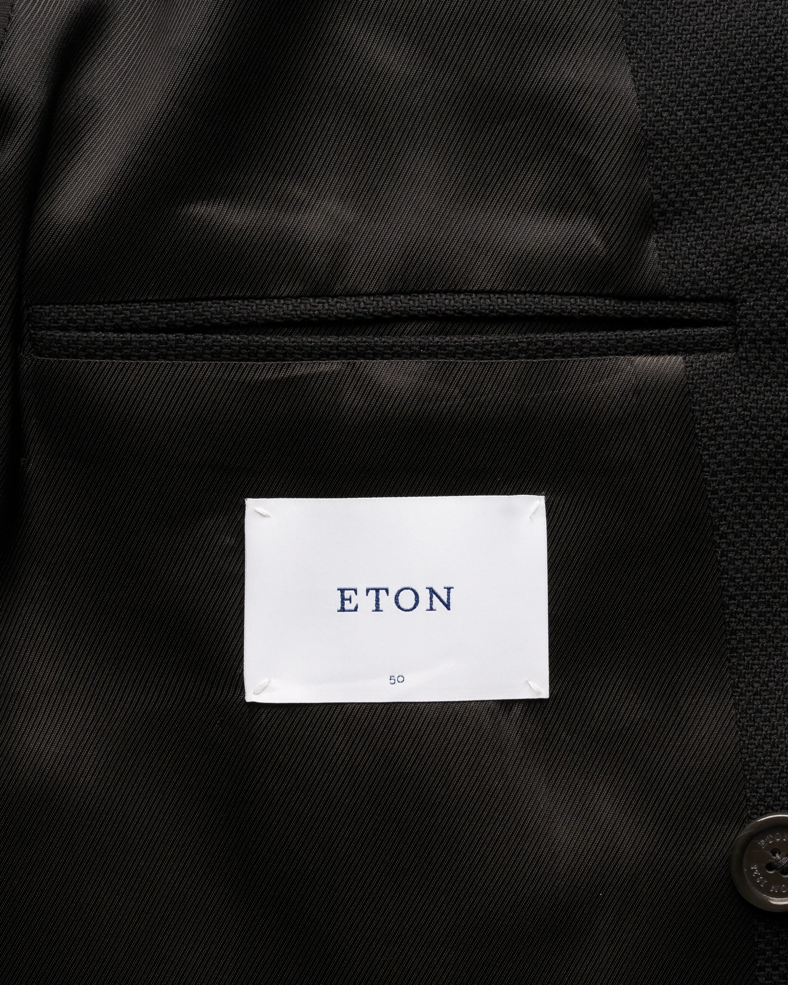 Eton - black double breasted hopsack soft jacket