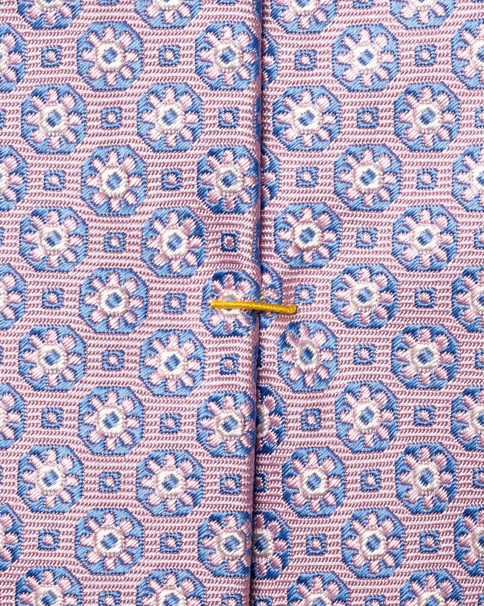 Eton - pink medallion woven silk tie