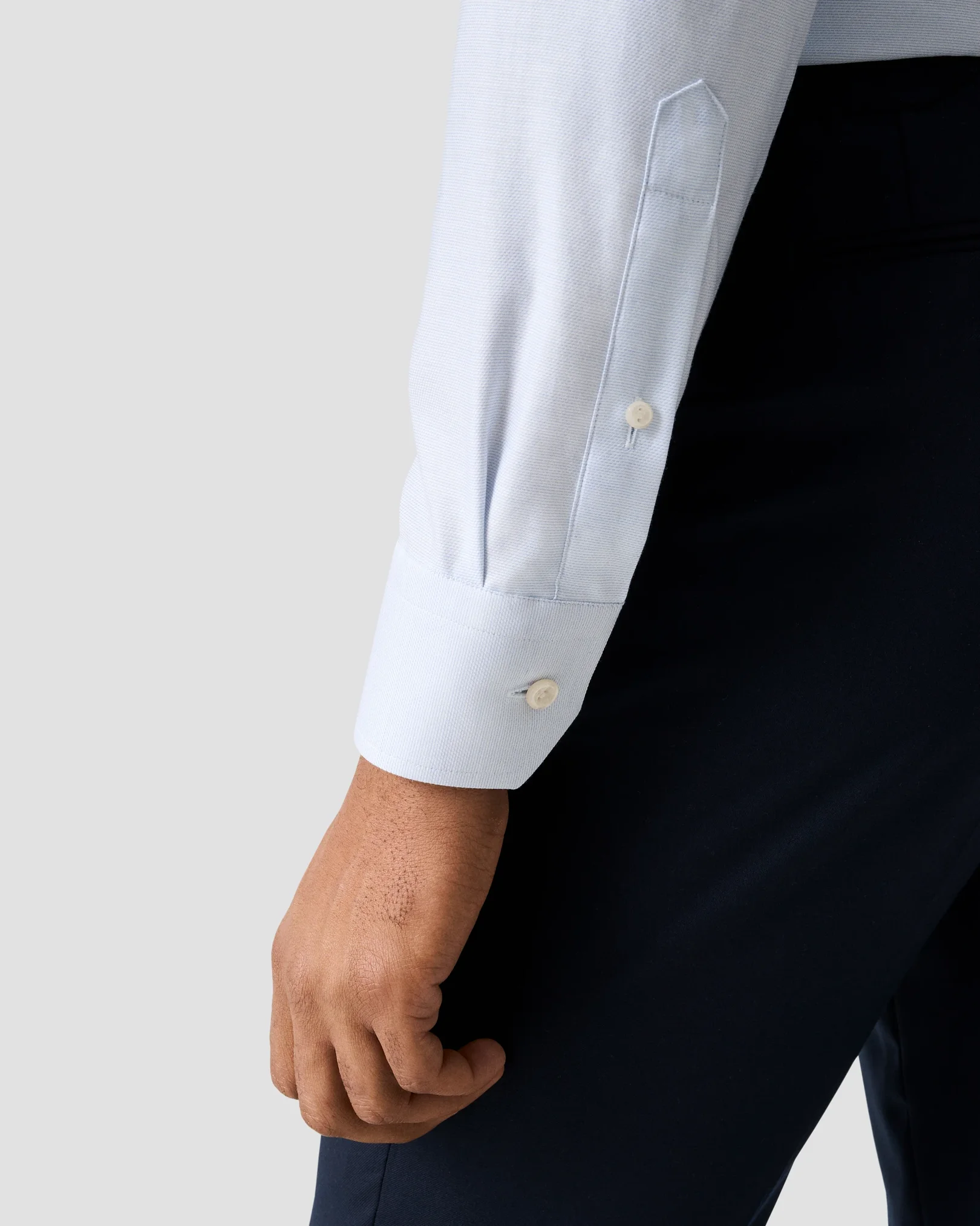 Eton - light blue semi solid twill shirt 256