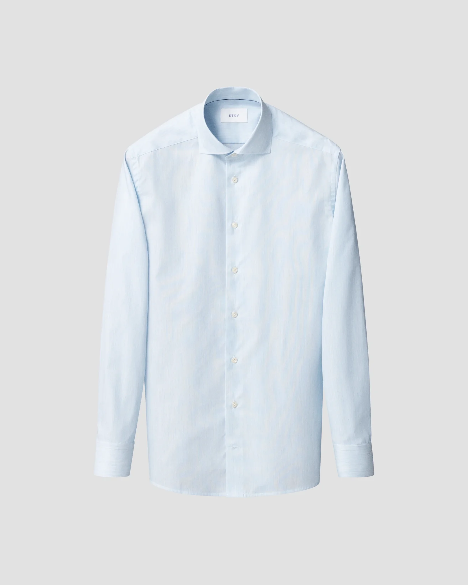 Eton - light blue solid twill shirt wide spread 258