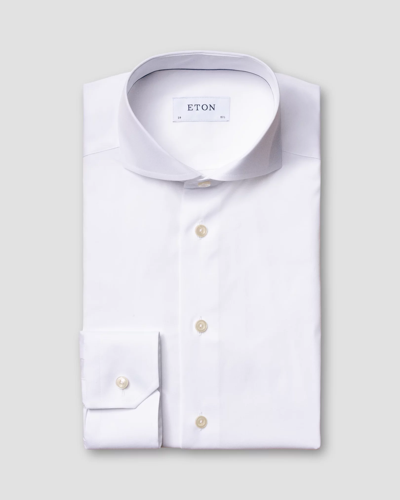 Eton - white plain poplin shirt