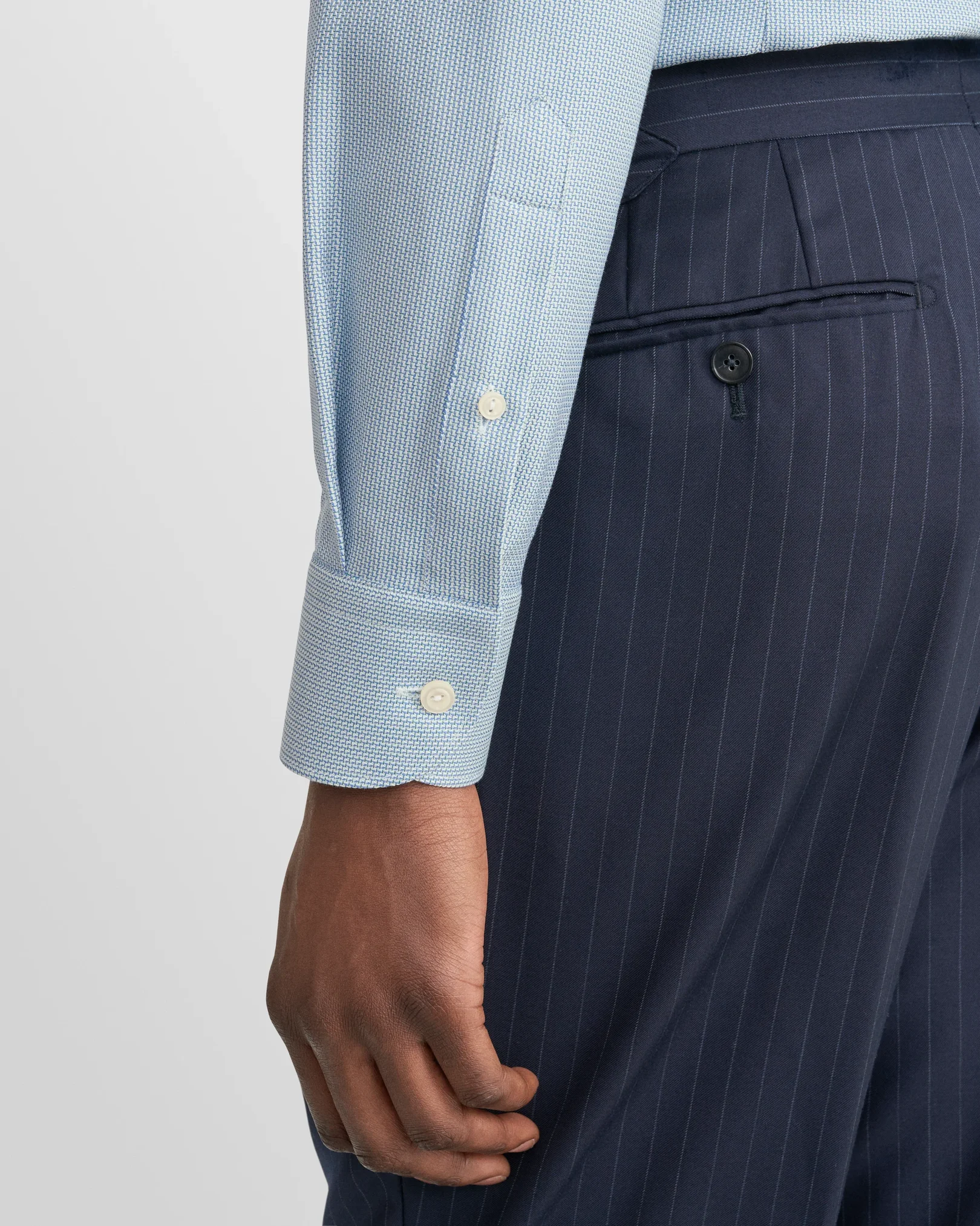 Eton - dark blue semi solid dobby shirt