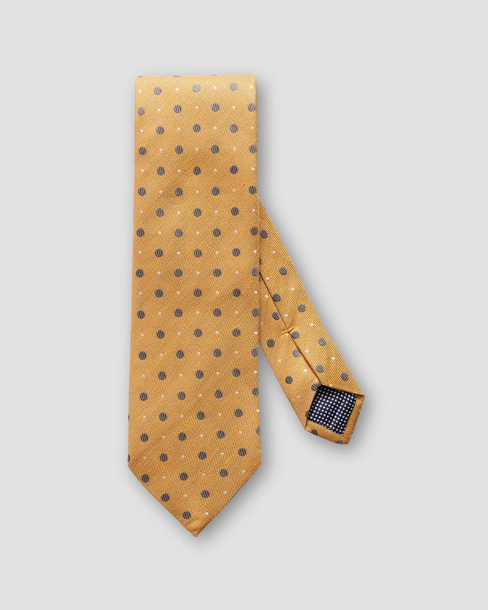 Eton - yellow dotted silk cotton tie