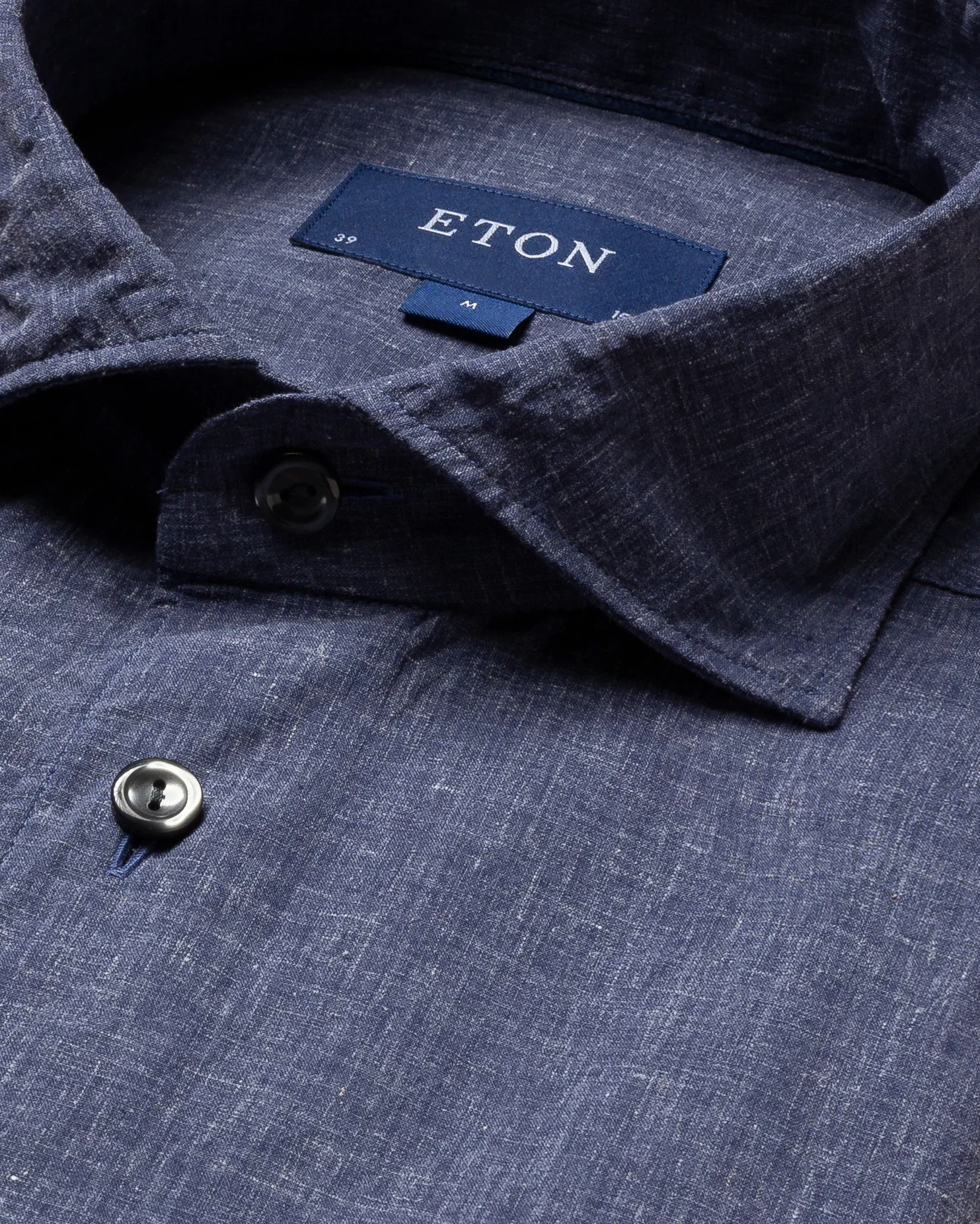 Eton - blue cotton linen shirt soft
