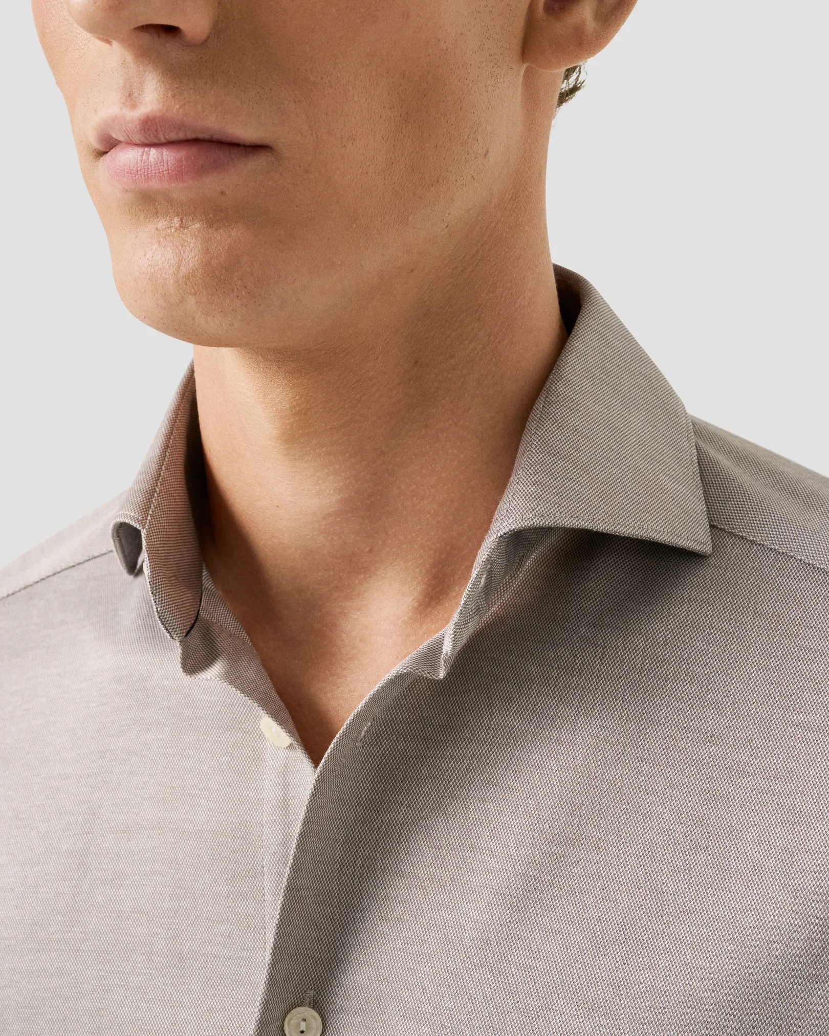 Eton - beige filo di scozia knit shirt