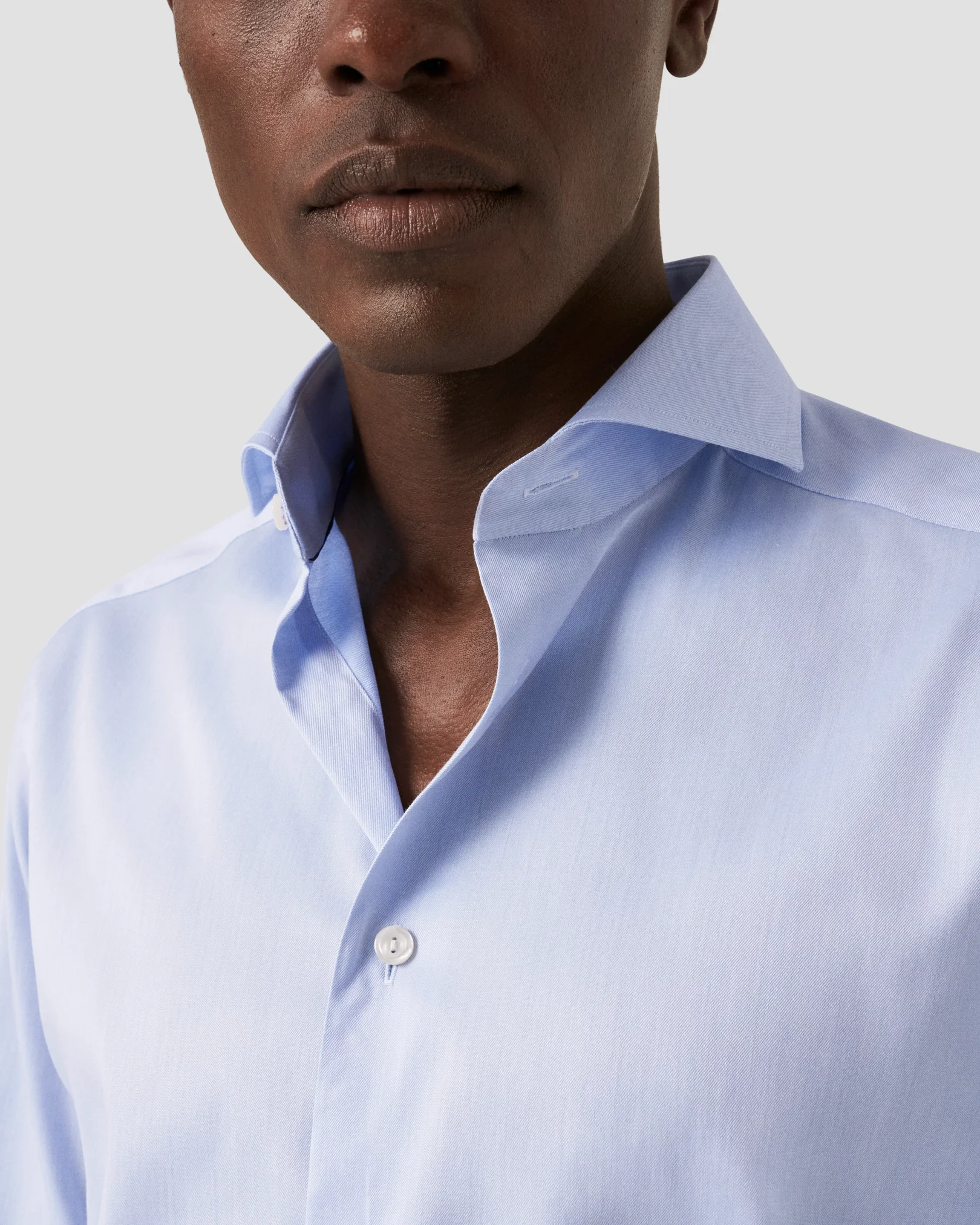 Eton - Light Blue Signature Twill Shirt - Extreme Cut Away