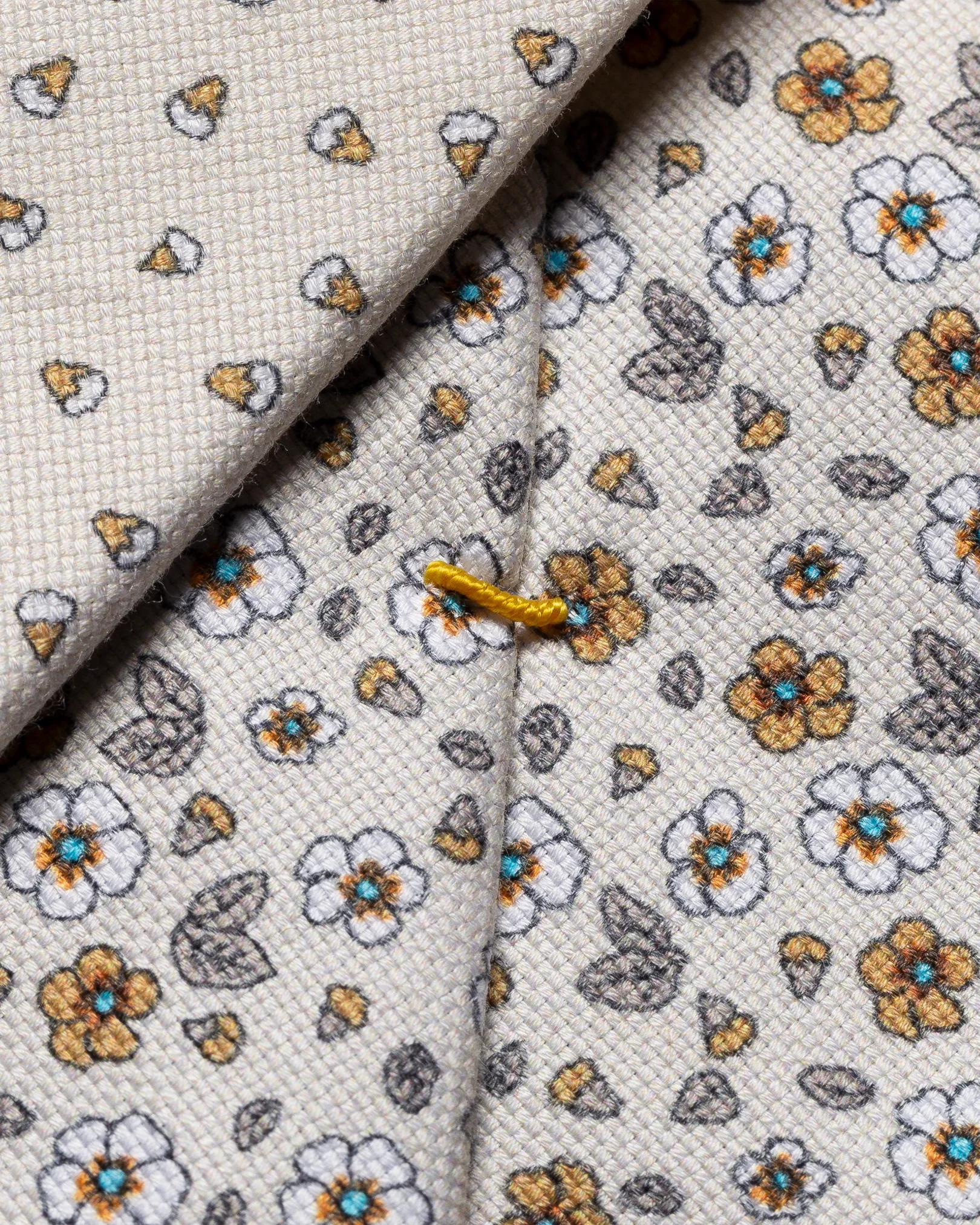 Eton - brown floral print cotton tie