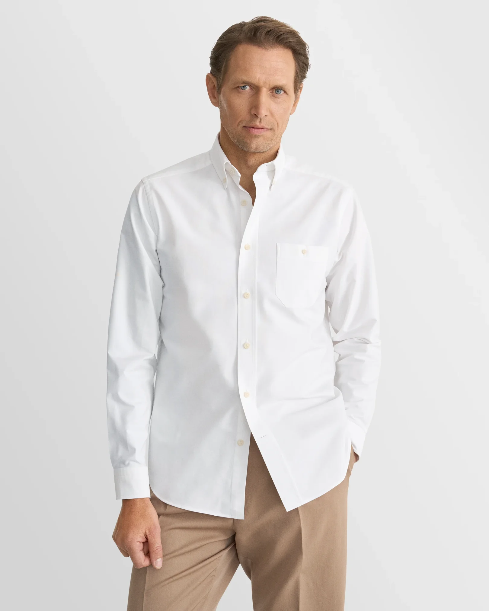 Eton - white solid oxford shirt