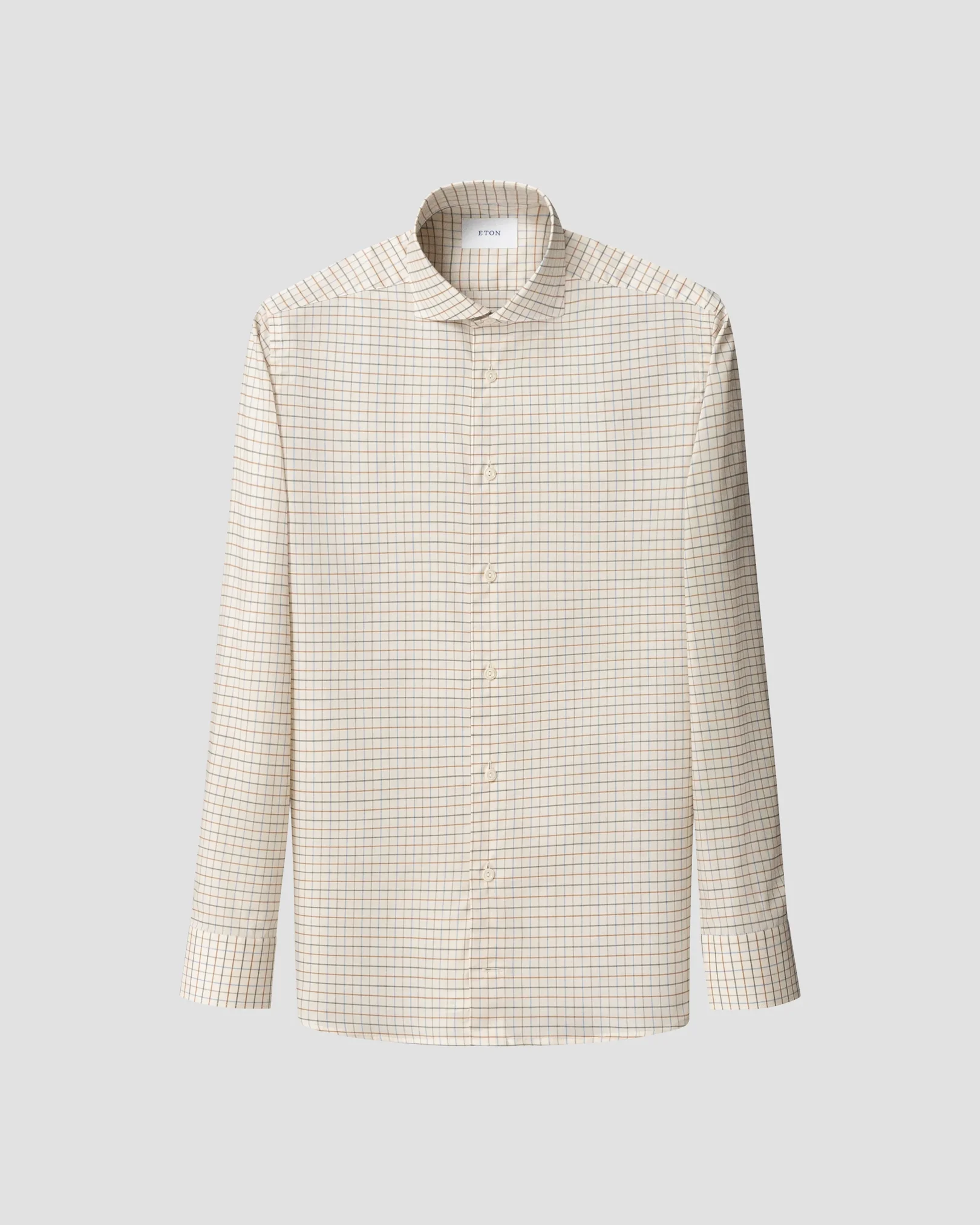 Eton - mid green check signature flannel shirt