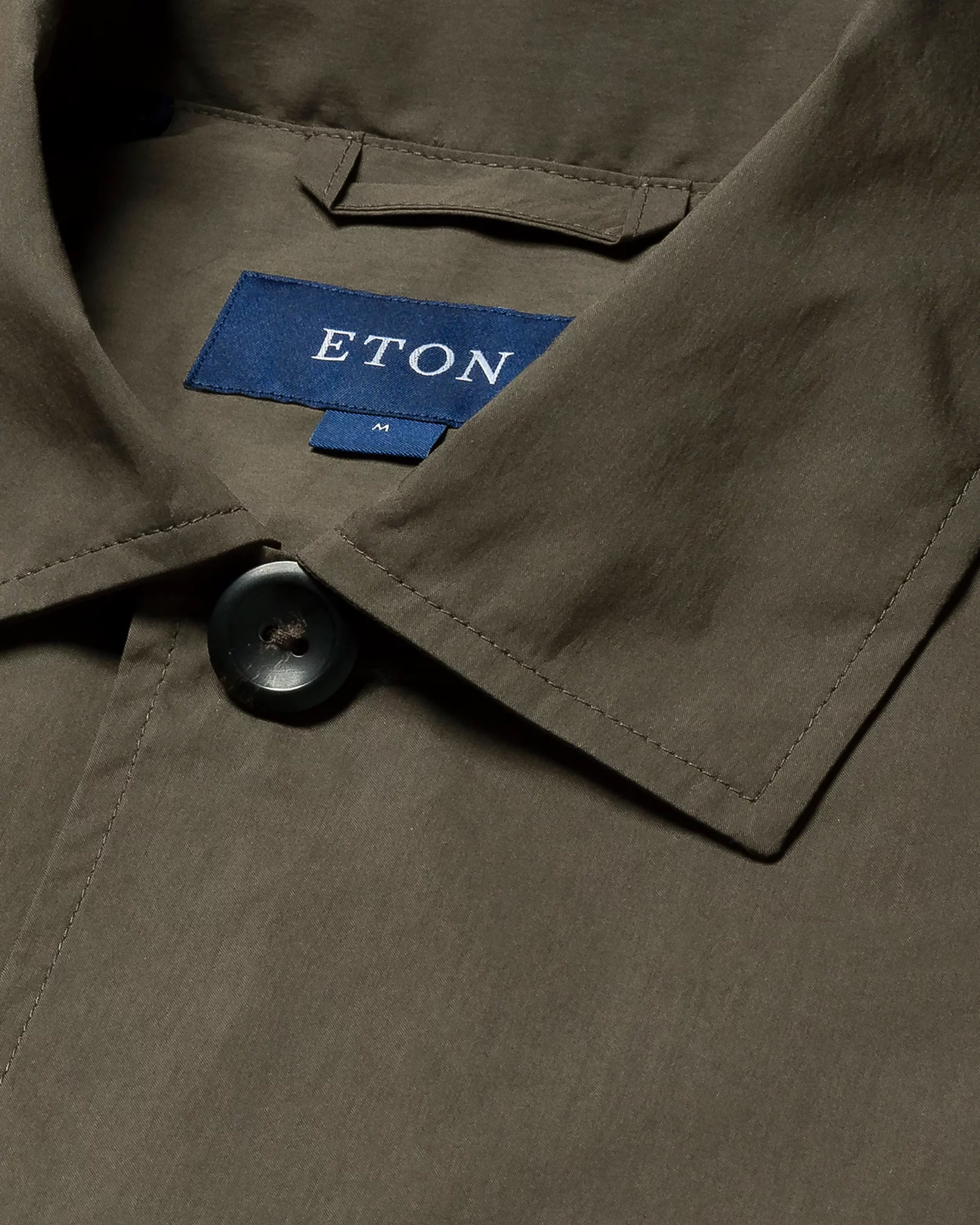 Eton - dark green cotton and nylon overshirt