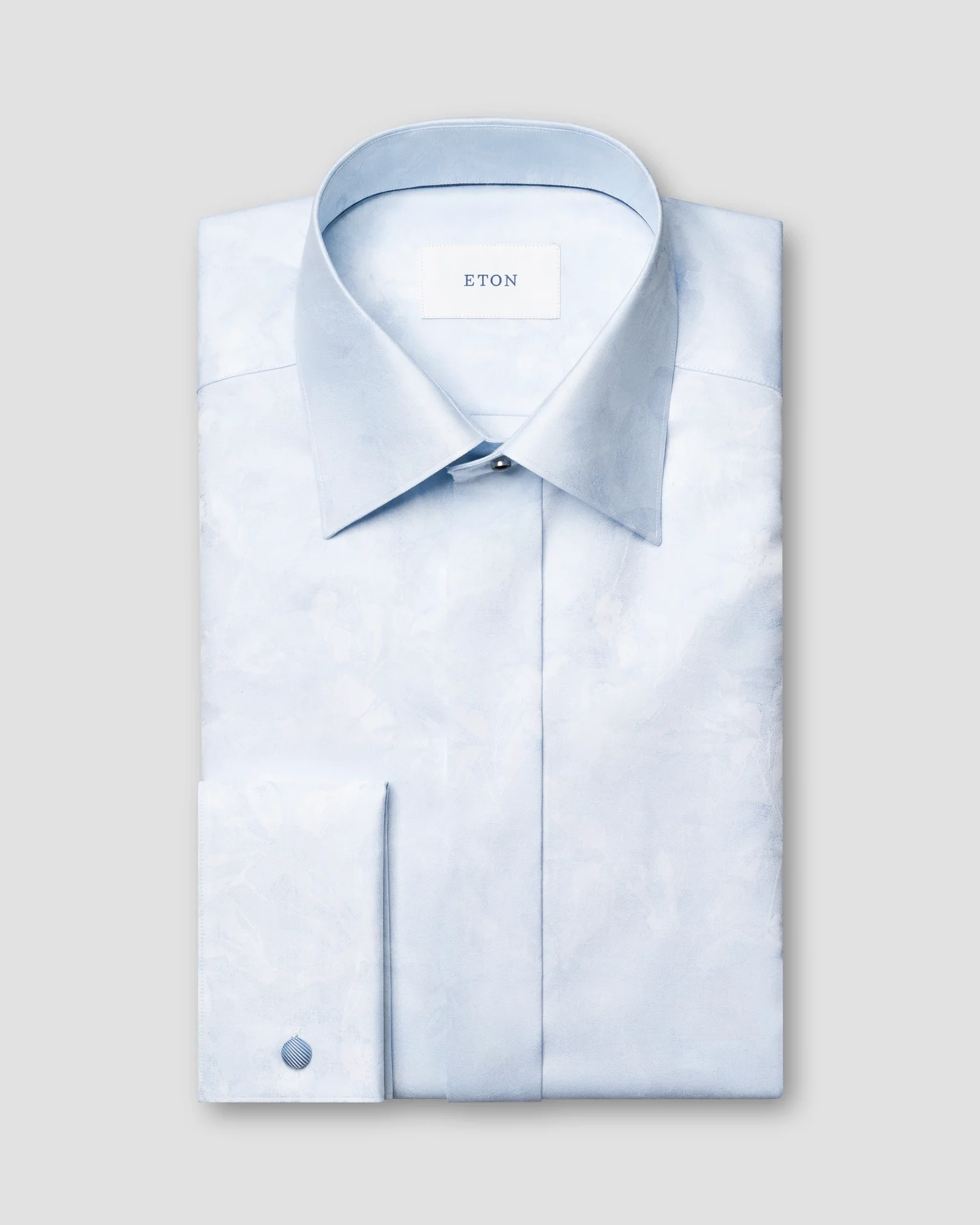 Eton - light blue floral jacquard shirt