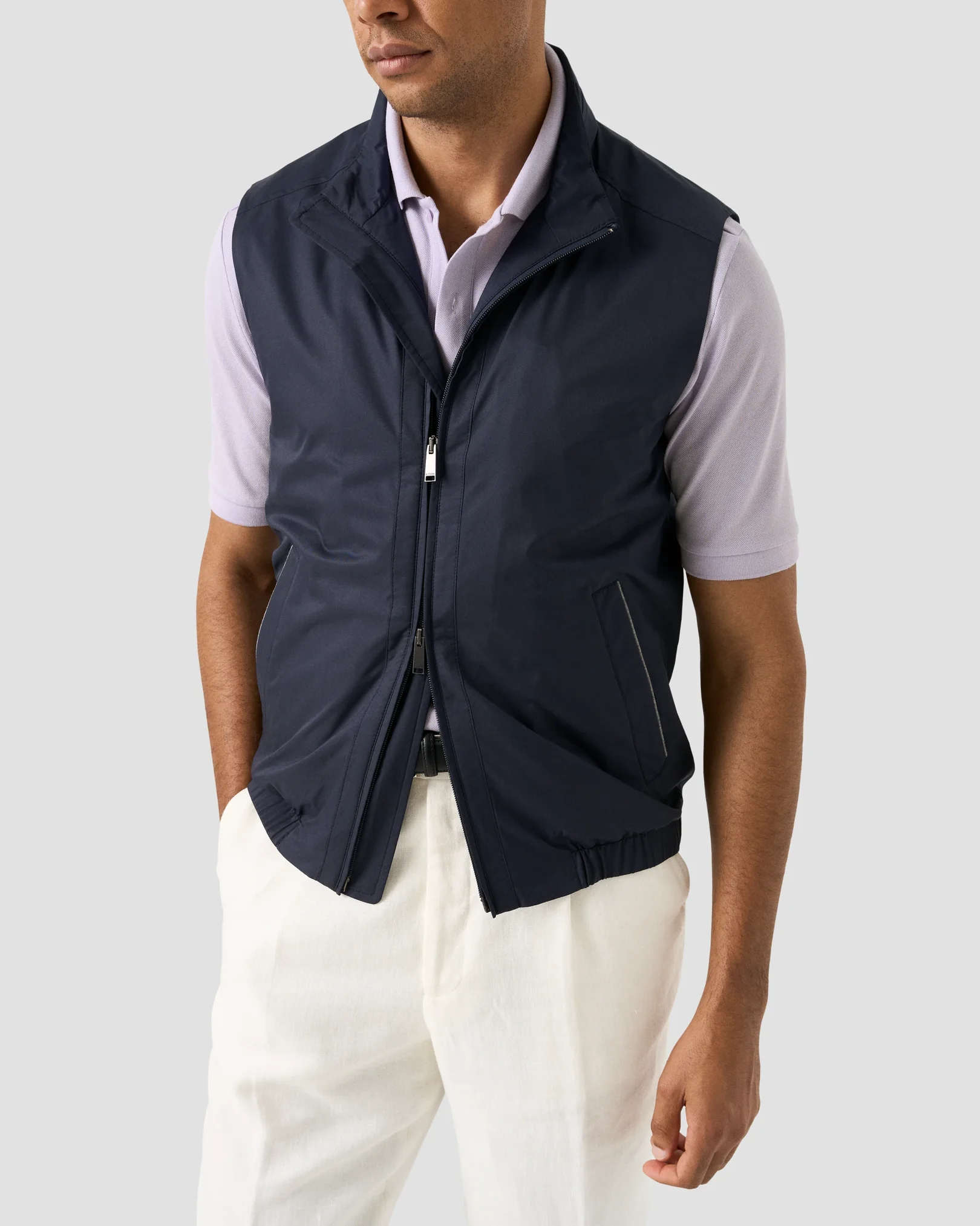 Eton - purple pima cotton pique polo shirt