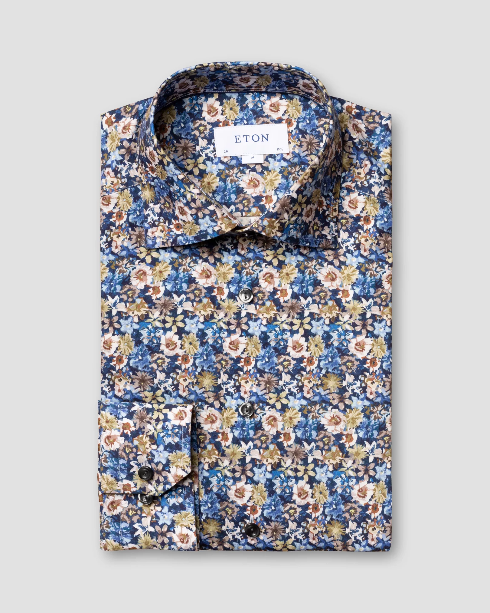 Eton - blue flower twill shirt