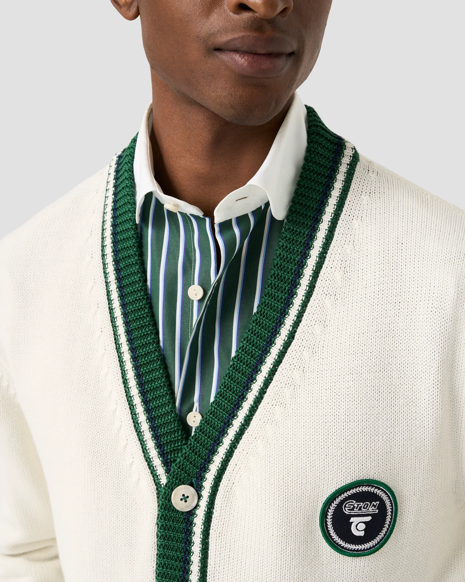 Eton - eton x tretorn cotton v neck cardigan