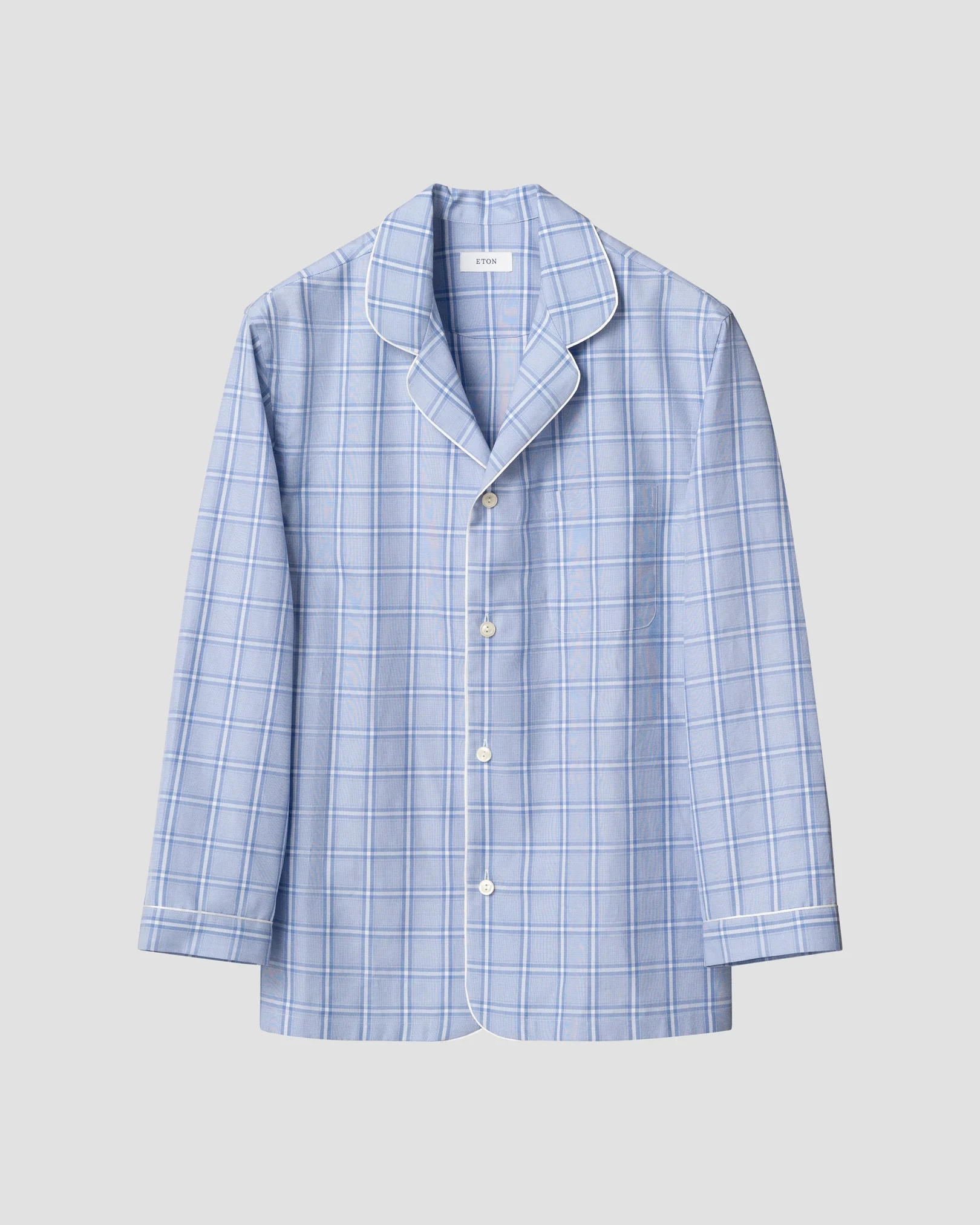 Eton - checked pyjama set mid blue